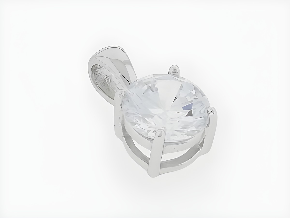 Silber Anhänger rund, strahlend mit klarem Zirkonia, Hersteller Juwelier Harnisch, perfekter Schmuck für jeden Anlass.