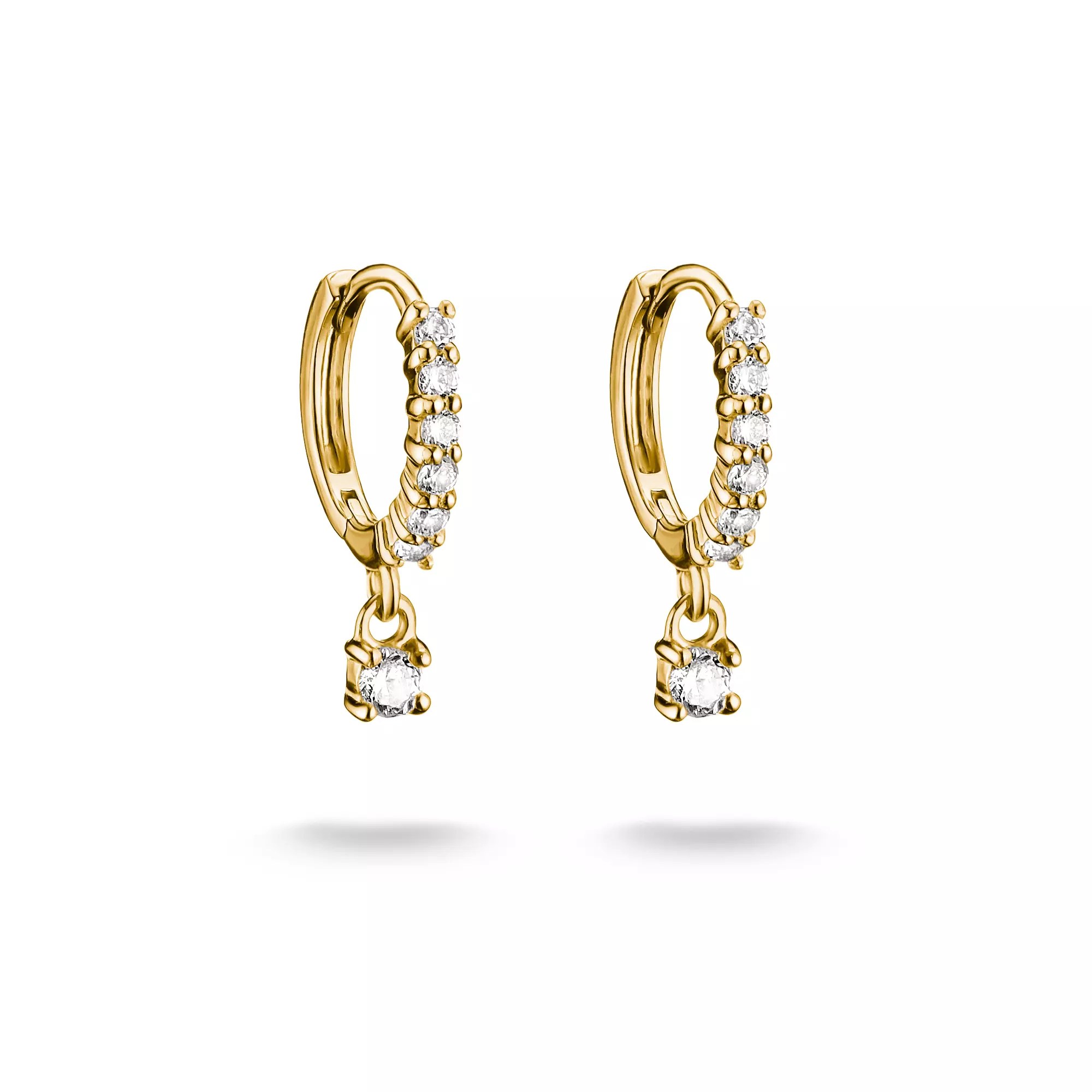 Thomas Sabo Creolen mit weißem Zirkonia im Brillantschliff – vergoldet – Ansicht 2