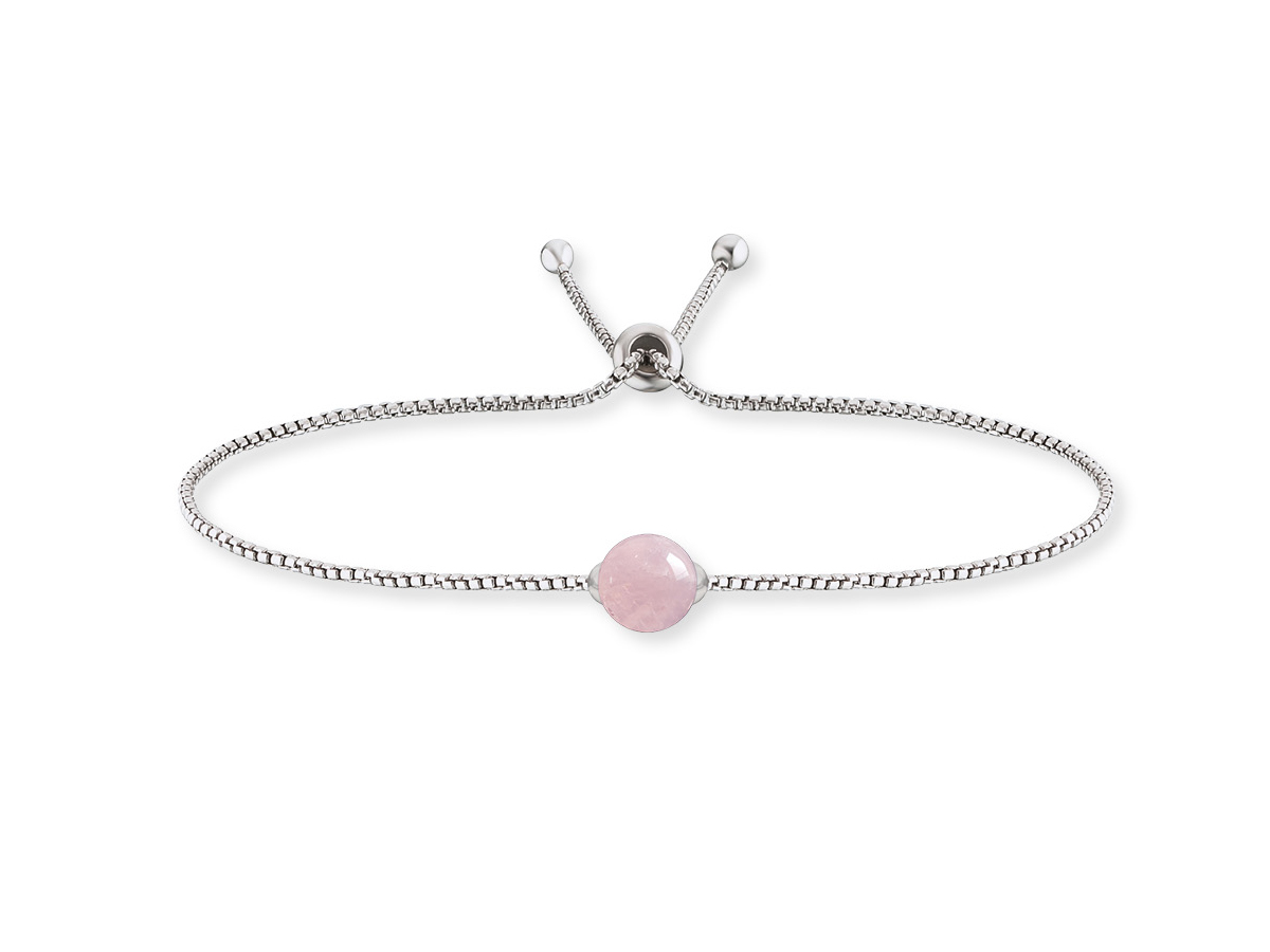 Engelsrufer ERB-LILGEM-RQ LILGEM Armband Powerful Stone - Kraftstein - Rosenquarz - Silber rhod. & Rosa 24 cm Engelsrufer Armband aus Silber mit einem runden Rosenquarz als Kraftstein und verstellbarem Band, ideal für stilvolle Akzente und energetische Unterstützung im Alltag.