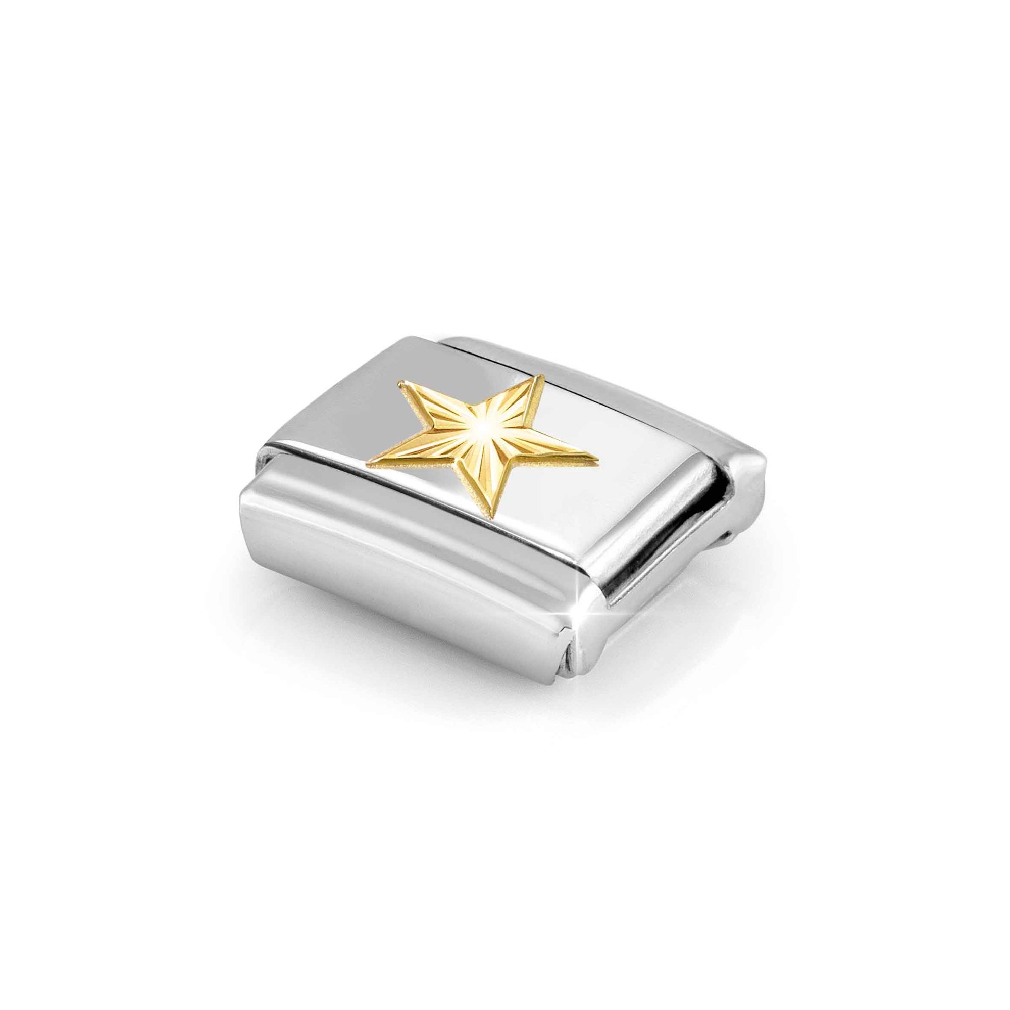 Nomination Composable Classic Charm Stern - Edelstahl, Gold 750 Gelbgold, diamantiert – Ansicht 3
