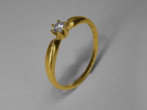Verlobungsring aus 585 Gold mit einem Brillanten von 0,15 ct. C/if in der Größe 56. Elegantes Design vom Juwelier Harnisch, ideal als Verlobungsring bis Größe 56.