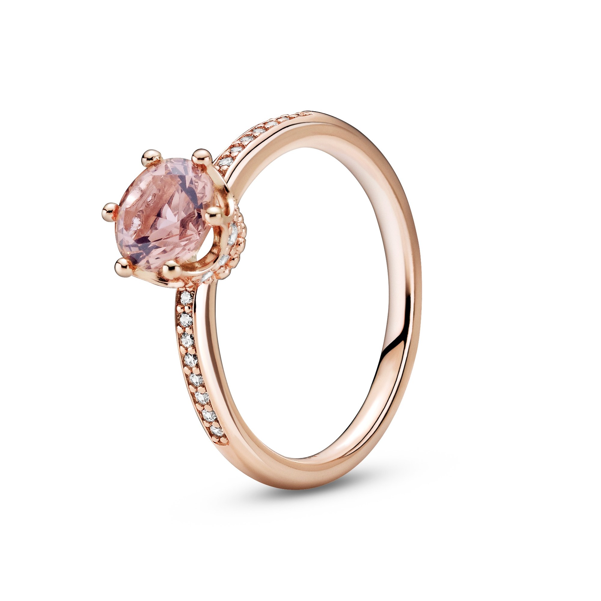 Pandora Ring - Rosa funkelnde Krone - Silber - Roségold