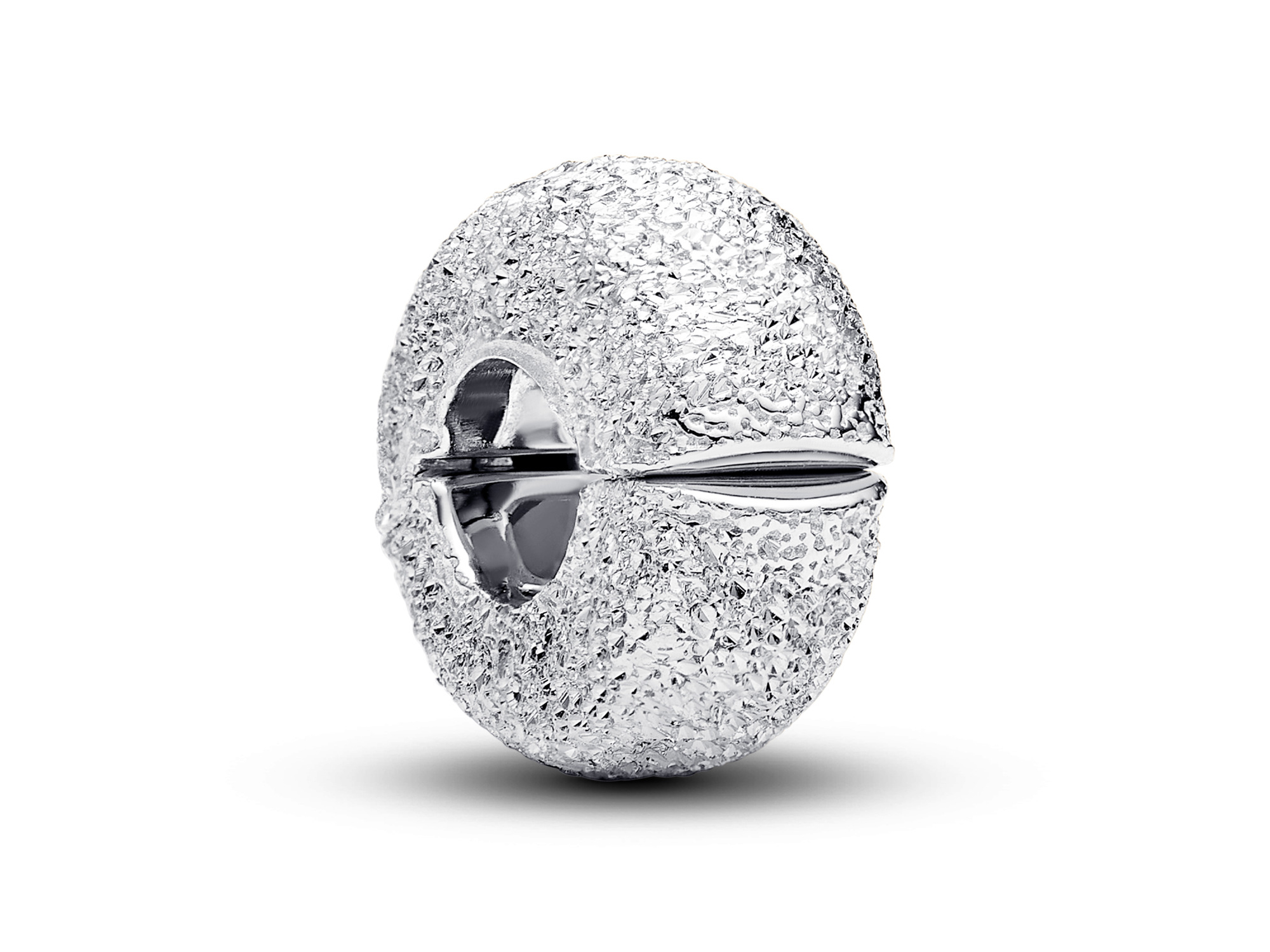 Pandora 794771C00 - Strukturierter Mini Clip-Charm - Sterling Silber - Silikon