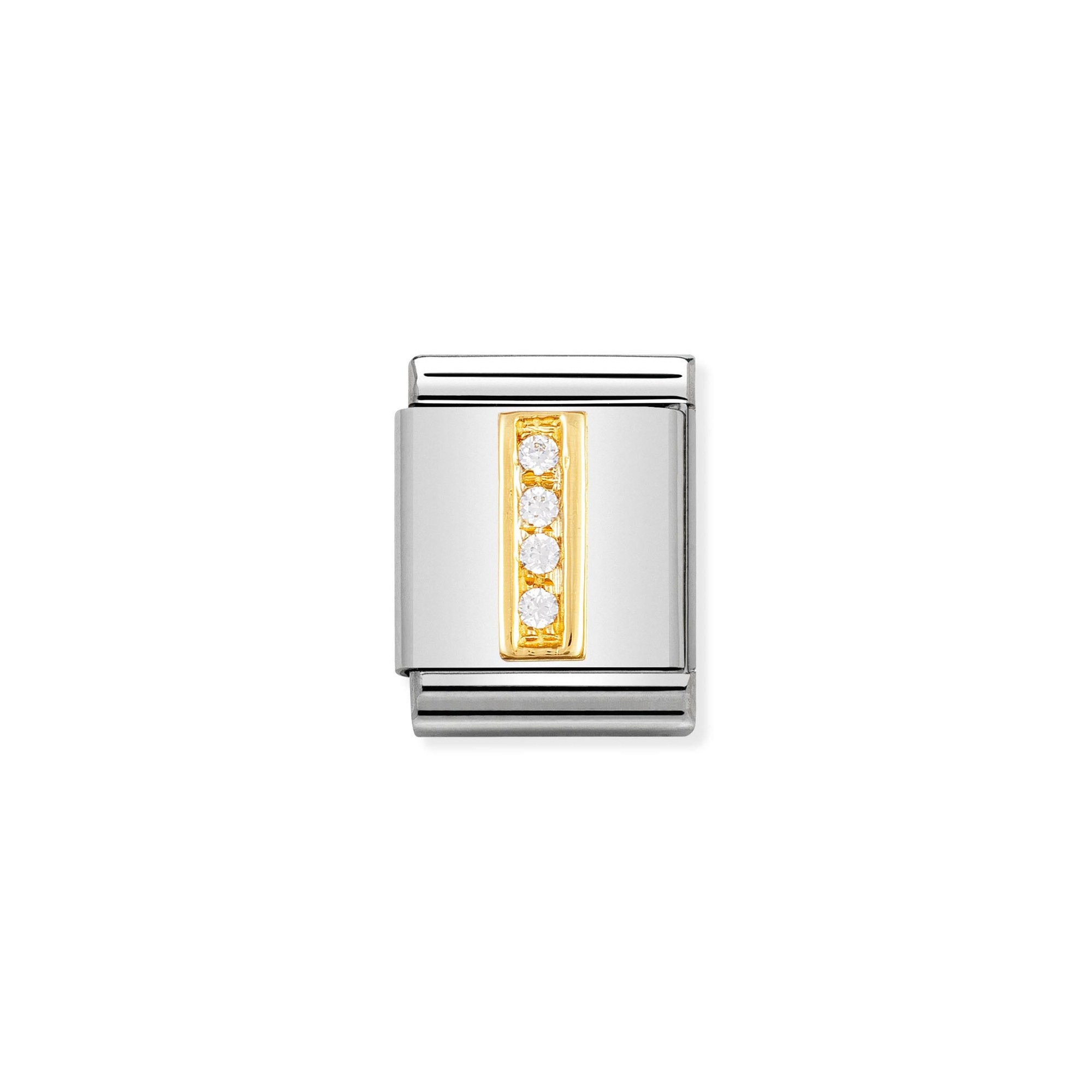 Nomination Composable Big Charm Buchstabe I - Edelstahl, Gold 750 Gelbgold, Zirkonia