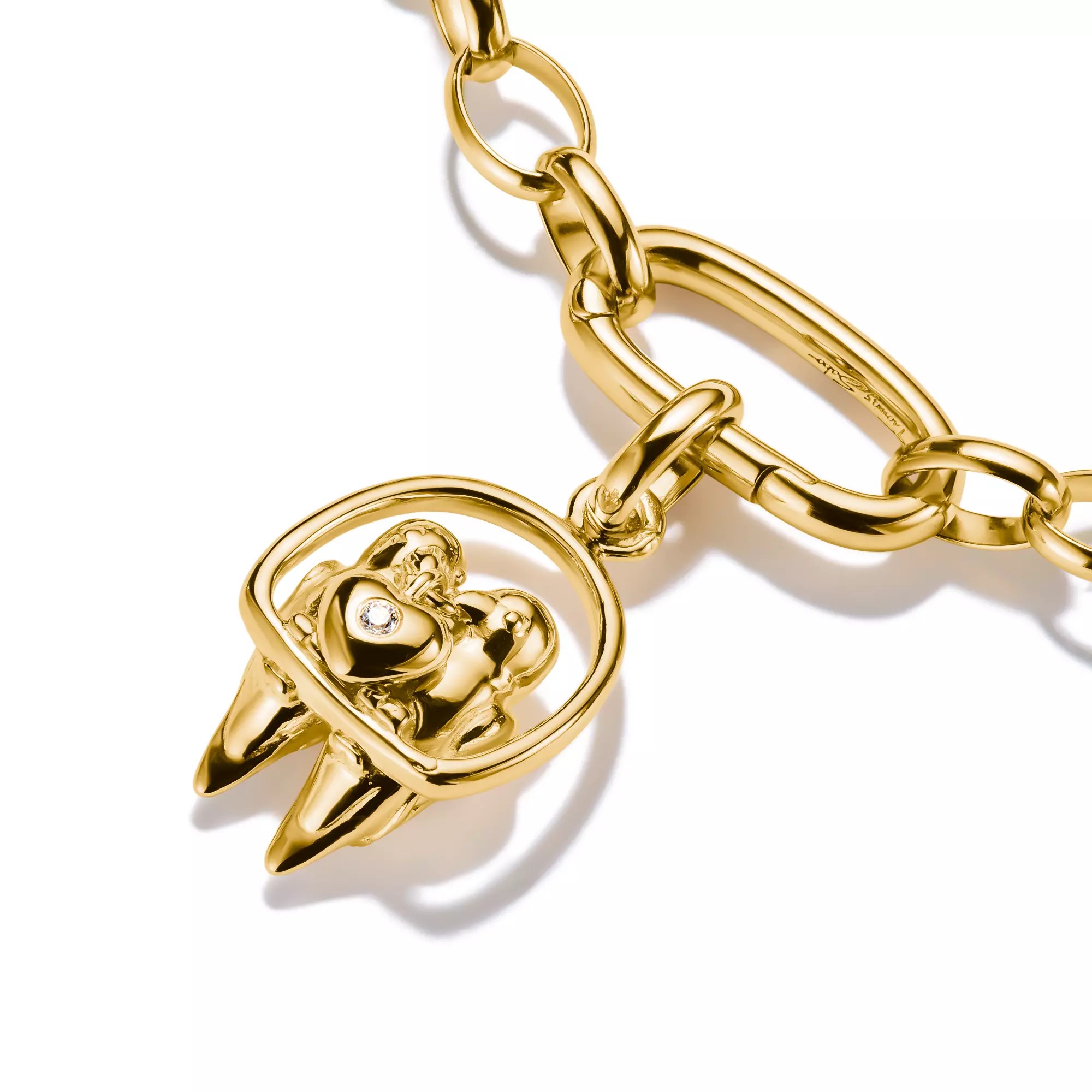 Thomas Sabo Connect - Lovebird - Charm mit Öse - Silber & Gelbgold Verg. + Zirkonia – Ansicht 2