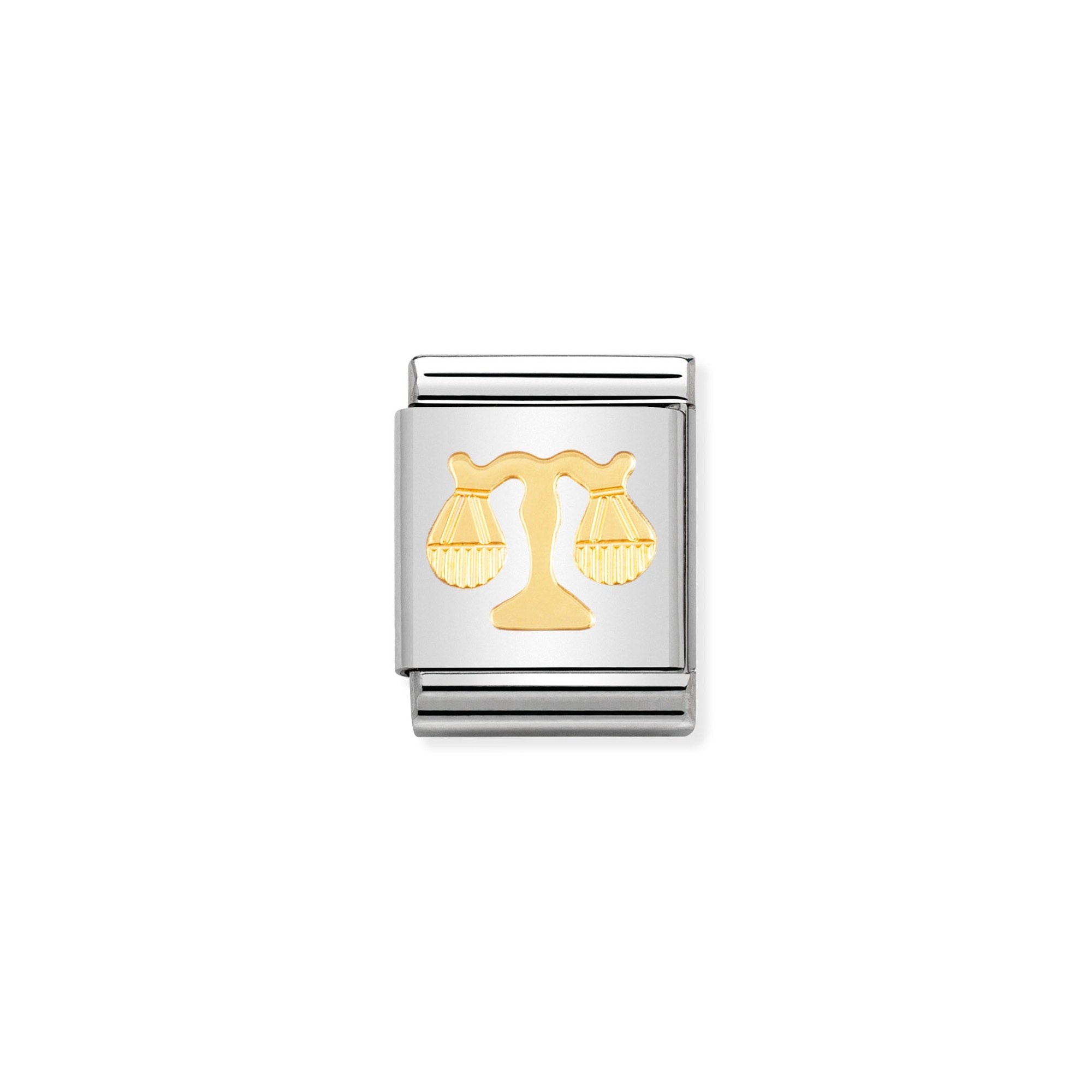 Nomination Composable Big Charm Sternzeichen Waage - Edelstahl, Gold 750 Gelbgold