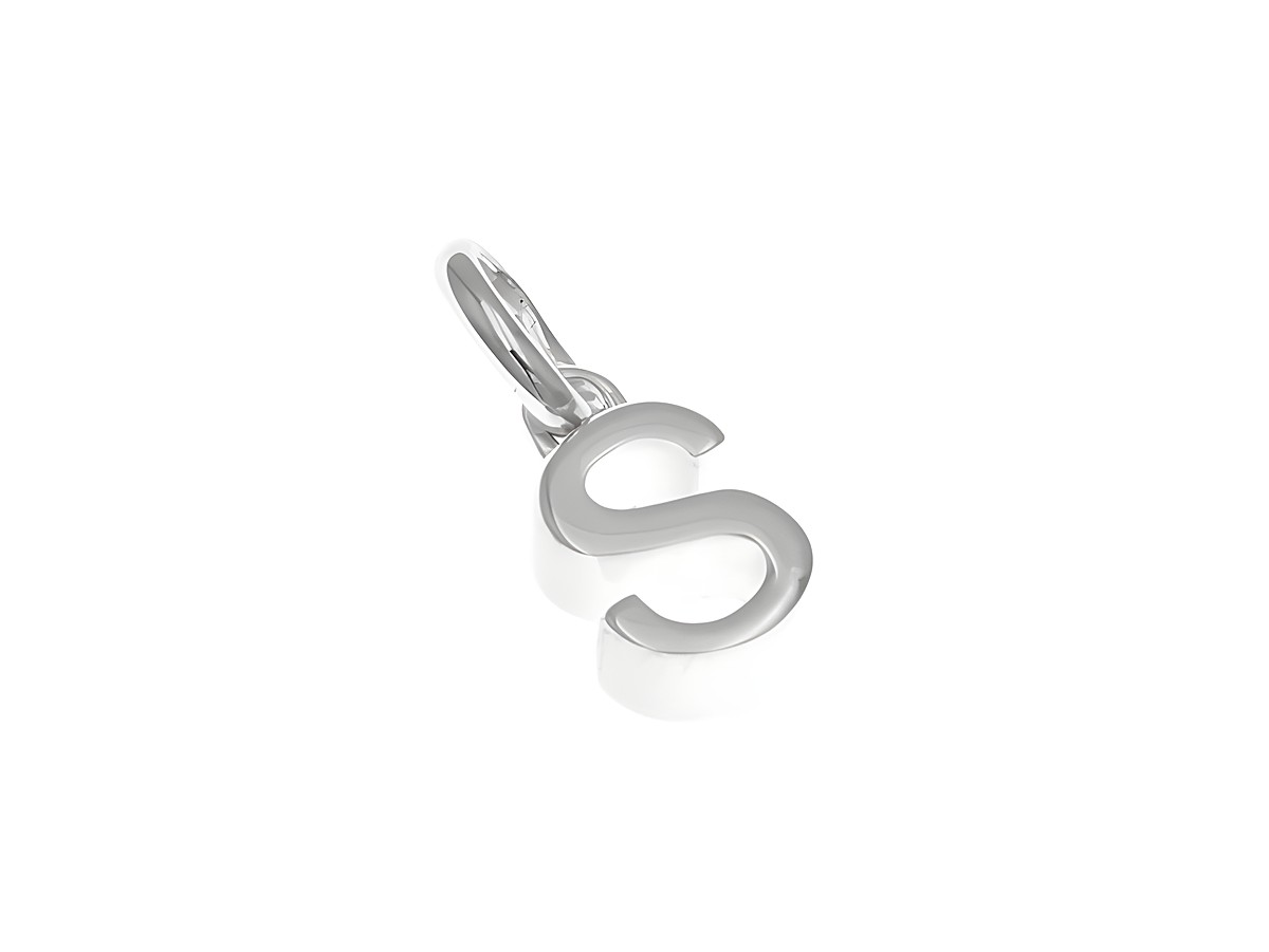 Anhänger aus Sterling Silber mit dem Buchstaben S, poliert, Hersteller Juwelier Harnisch. Ideal als persönliches Schmuckstück oder Geschenk.
