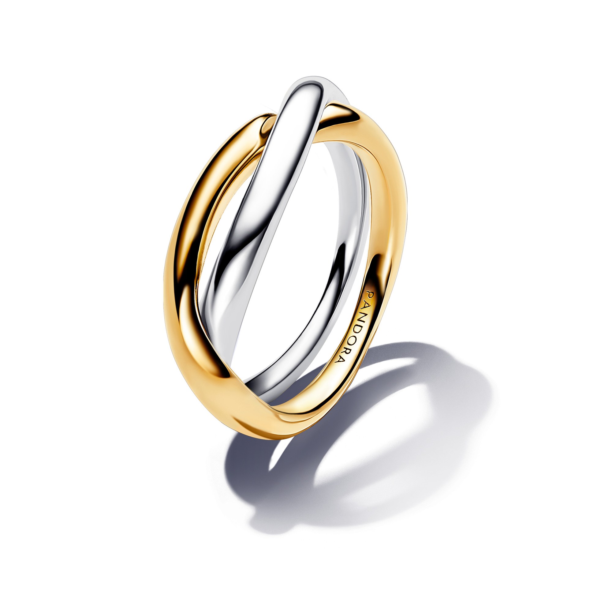 Pandora ESSENCE Bicolor Verschlungene Bänder Ring - Sterling Silber & Gelbgold verg.