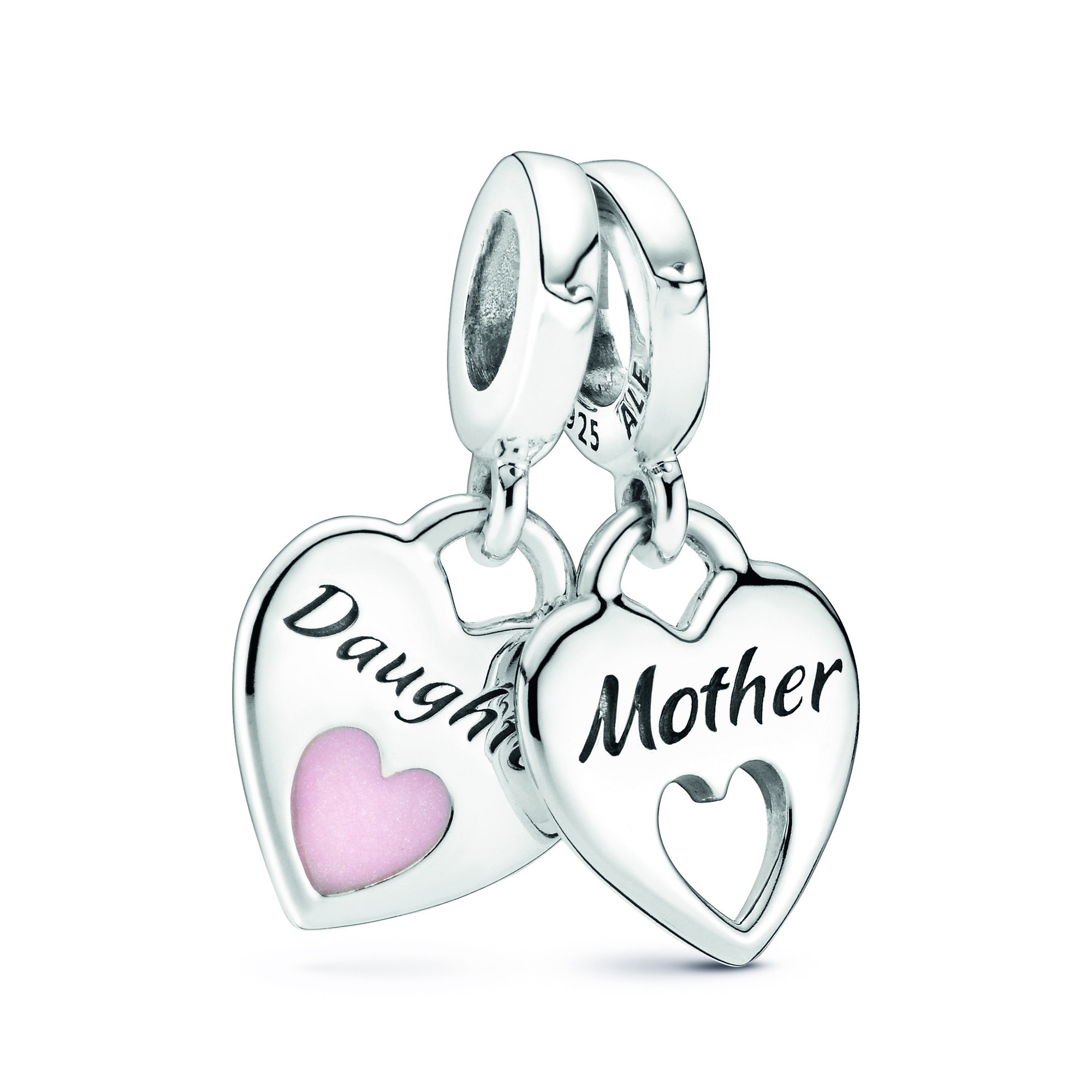 Pandora People - Charm - Mutter & Tochter Herz - Silber - Emaille