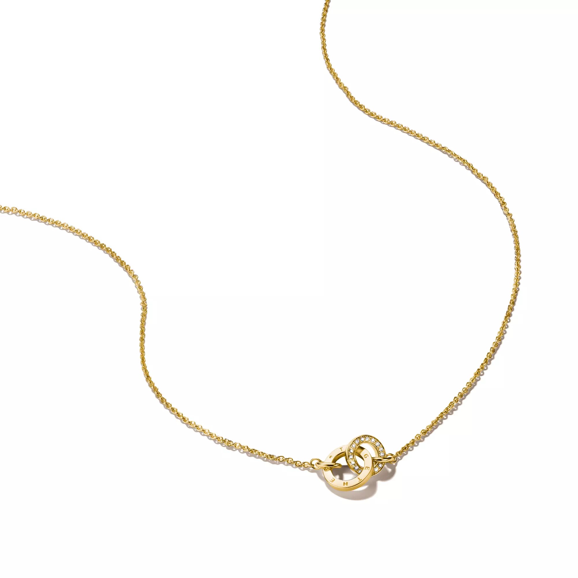 Thomas Sabo Kette Together mit weißem Zirkonia – vergoldet – 45 cm – 9 mm hoch – Ansicht 2