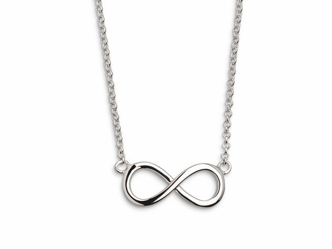 27000874-0 Xenox Sterling Silber Kette XS2763 in 40-45 cm Länge mit einem filigranen Infinity-Anhänger, elegant und zeitlos, ideal für jeden Anlass.