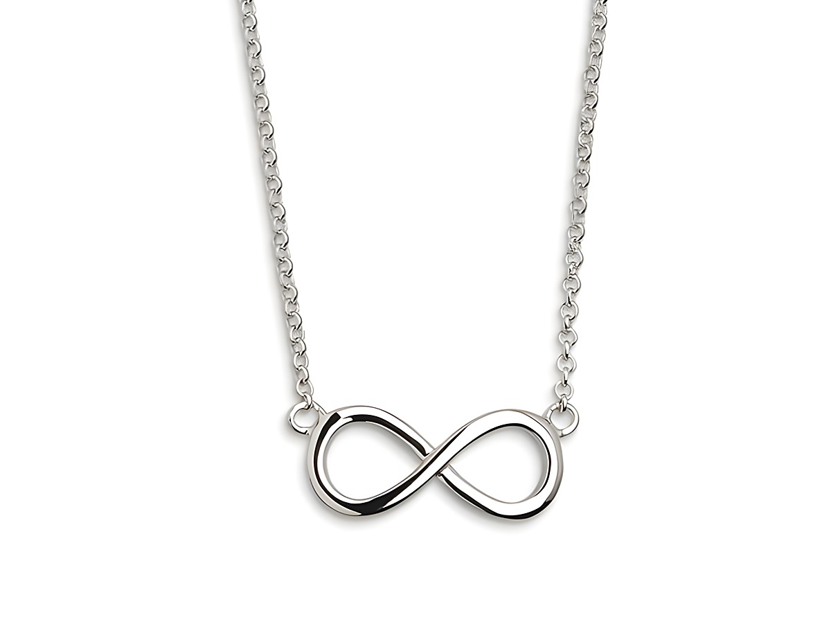 Xenox Sterling Silber Kette XS2763 in 40-45 cm Länge mit einem filigranen Infinity-Anhänger, elegant und zeitlos, ideal für jeden Anlass.