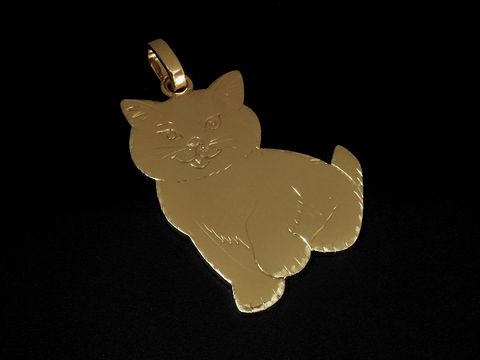 47226-0 Katze Gold Anhänger massiv 585 Gold Handarbeit Hersteller Juwelier Harnisch Tiere. Feiner Katzenanhänger mit detaillierter Ausarbeitung in glänzendem Gold. Ideal für Tierliebhaber.