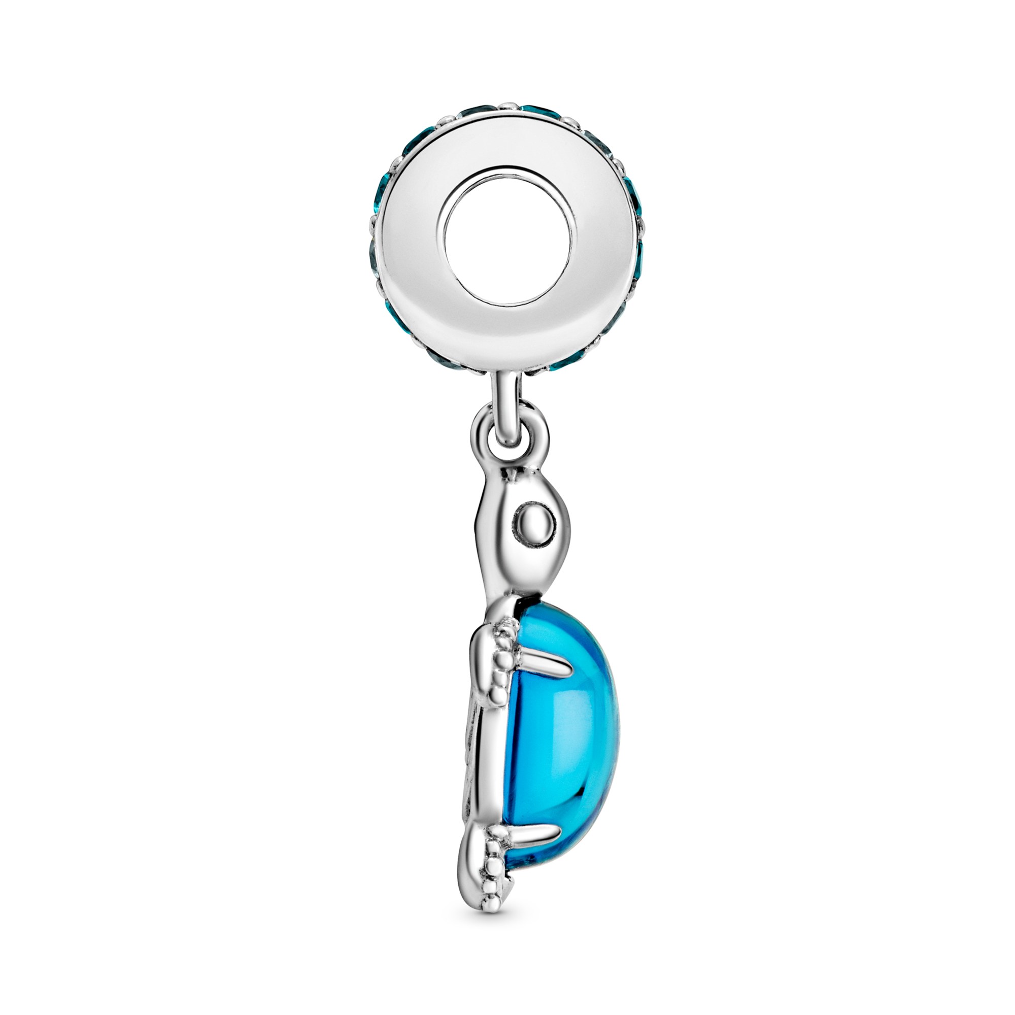 Pandora Silber Muranoglas-Charm Meeresschildkröte, baumelnd - Kristall – Ansicht 4