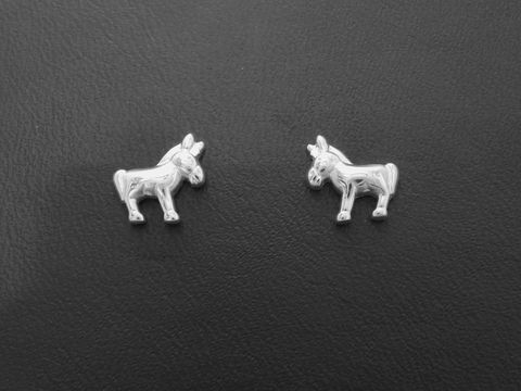 Silber Ohrringe in Form von Pferd und Pony, Hersteller Juwelier Harnisch, ideal für Kinder, niedliches Design, perfekt für kleine Pferdefans.
