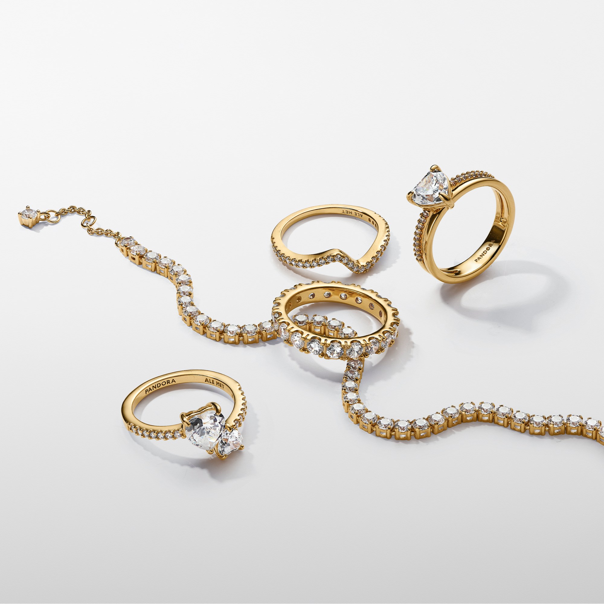 Pandora 561469C01 - Funkelndes Tennisarmband - Gelbgold Vergoldung - Zirkonia – Ansicht 2