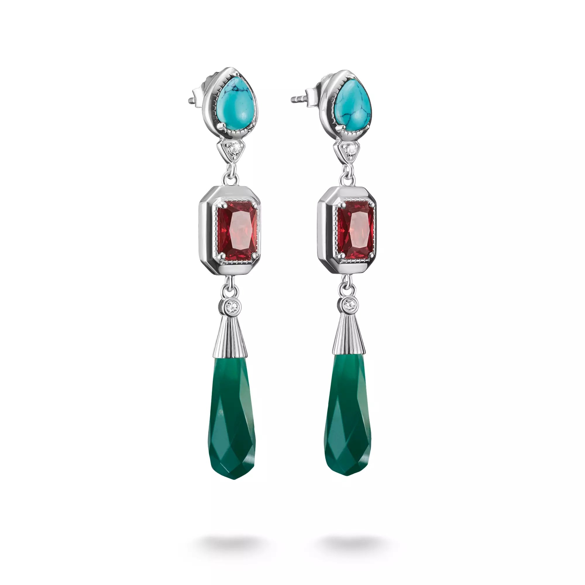 Thomas Sabo Ohrringe bunte Steine ELYNDRA Silber – Zirkonia – Ansicht 2