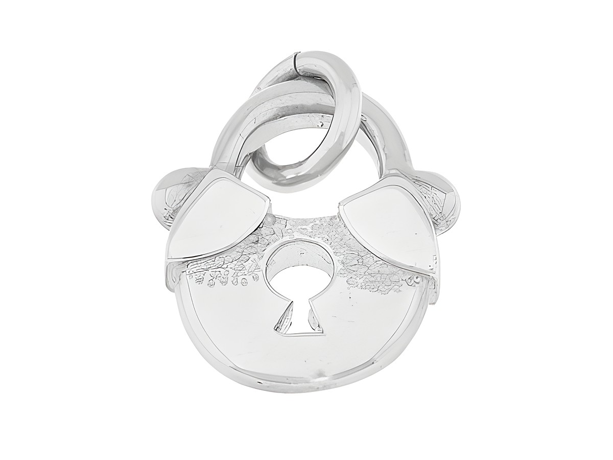Schloss Anhänger Echt Silber reizvoll ca 1,9 cm hergestellt von Juwelier Harnisch mit Schlüssel fehlt, ideal für Schmuckliebhaber und vielseitige Anwendungen.
