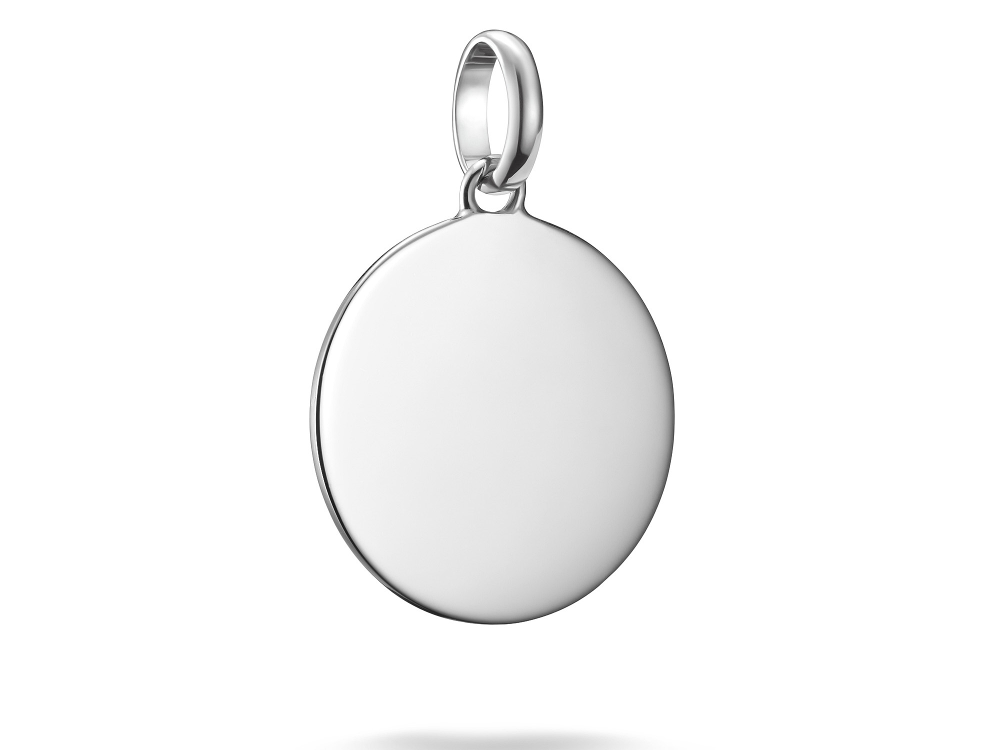 Charm aus Silber von Thomas Sabo, Coin groß, Modell CC1273-001-21, 17,5 mm, mit Öse, ideal für den Charm Club CONNECT, schlichtes und zeitloses Design.