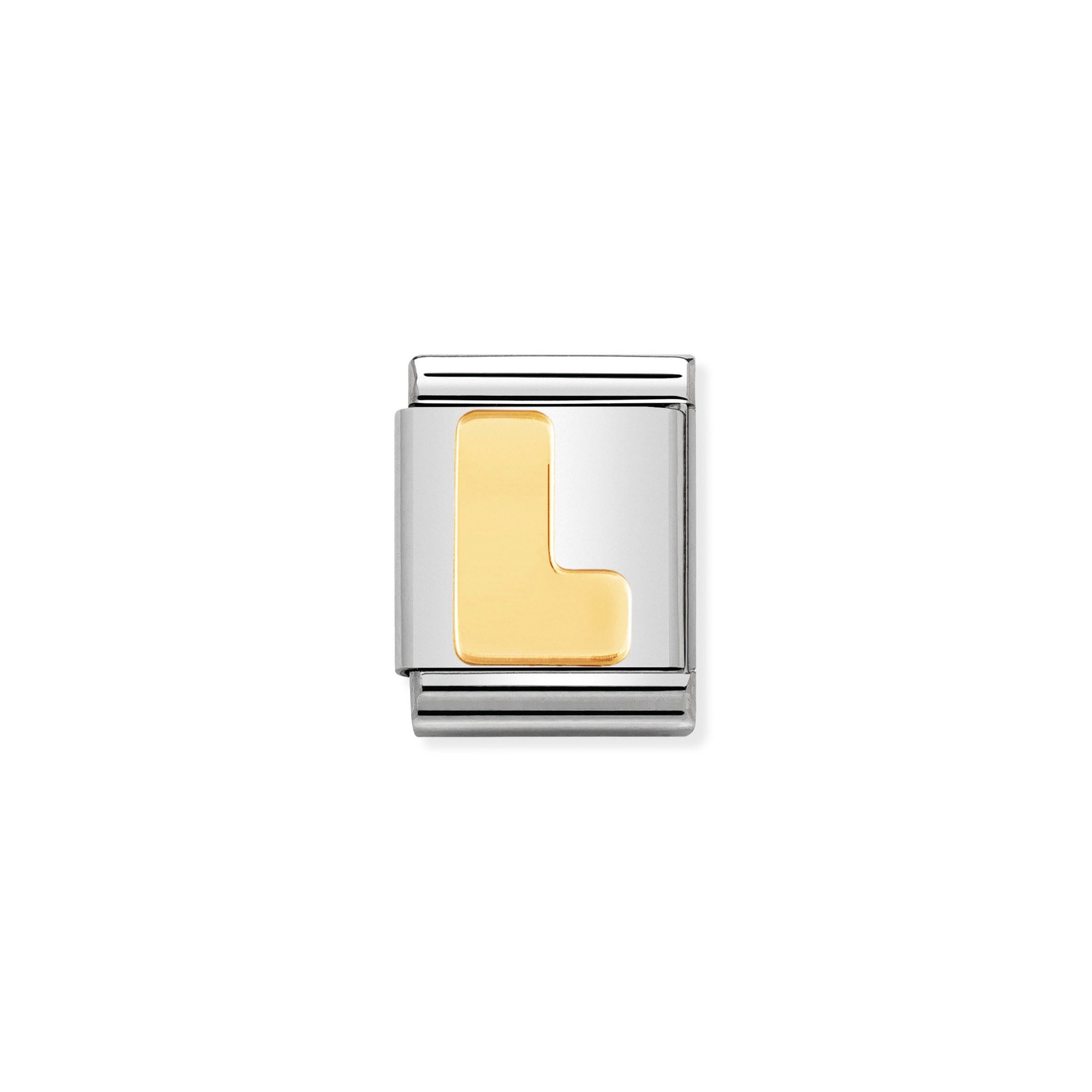 Nomination Composable Big Charm Buchstabe L - Edelstahl, Gold 750 Gelbgold