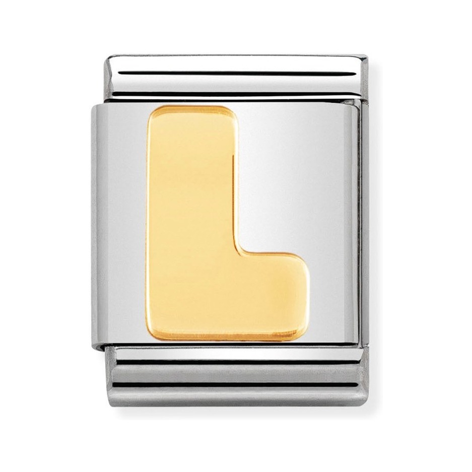 Nomination Composable Big Charm Buchstabe L - Edelstahl, Gold 750 Gelbgold
