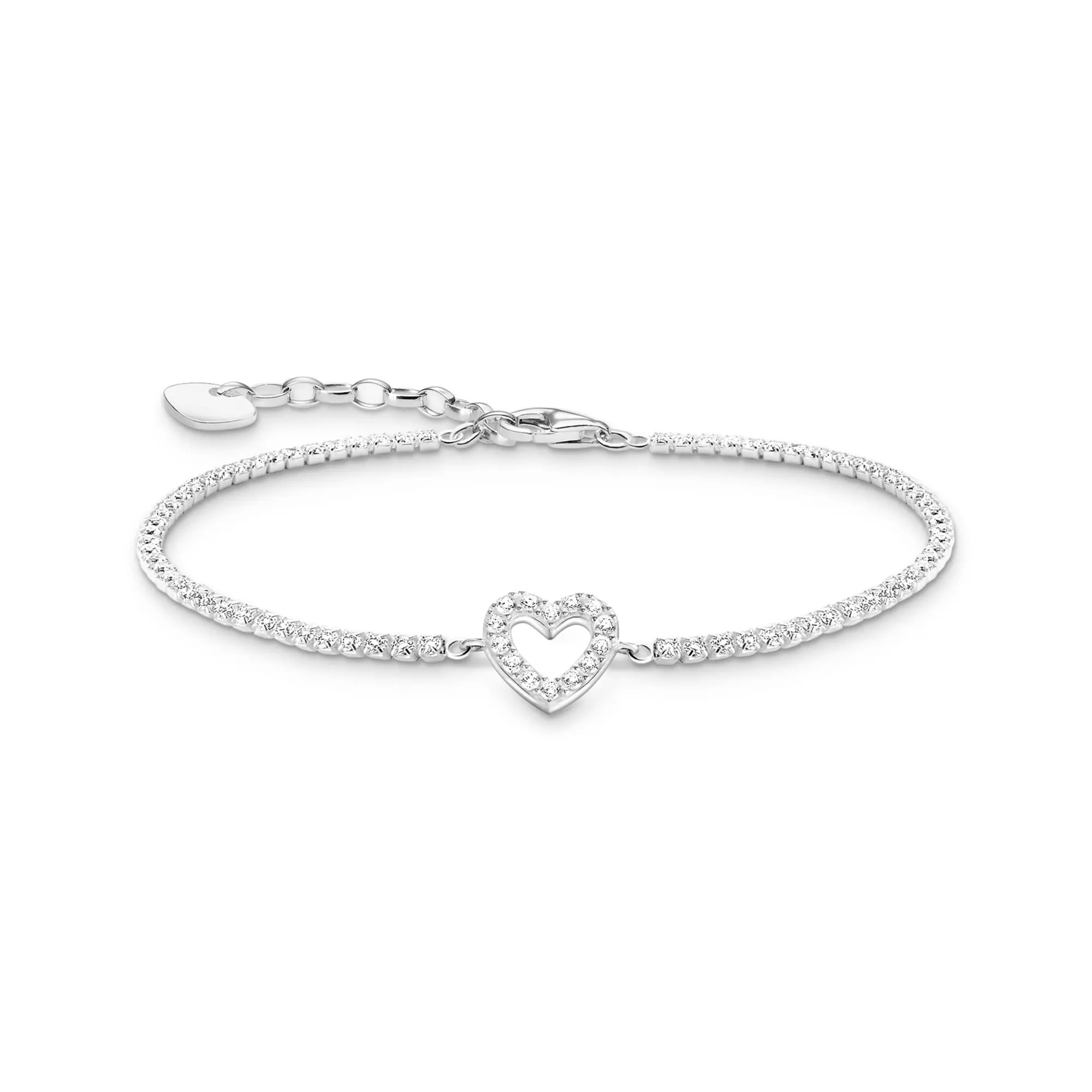 Thomas Sabo Herz Armband - Weiß - Silber + Zirkonia - 16-19 cm – Ansicht 2