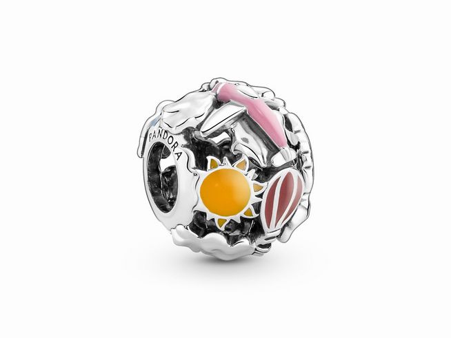 Pandora 791695C01 - Flieg davon Regenbogen Himmel & Reise Charm - Sterling Silber & Emaille Multicolor