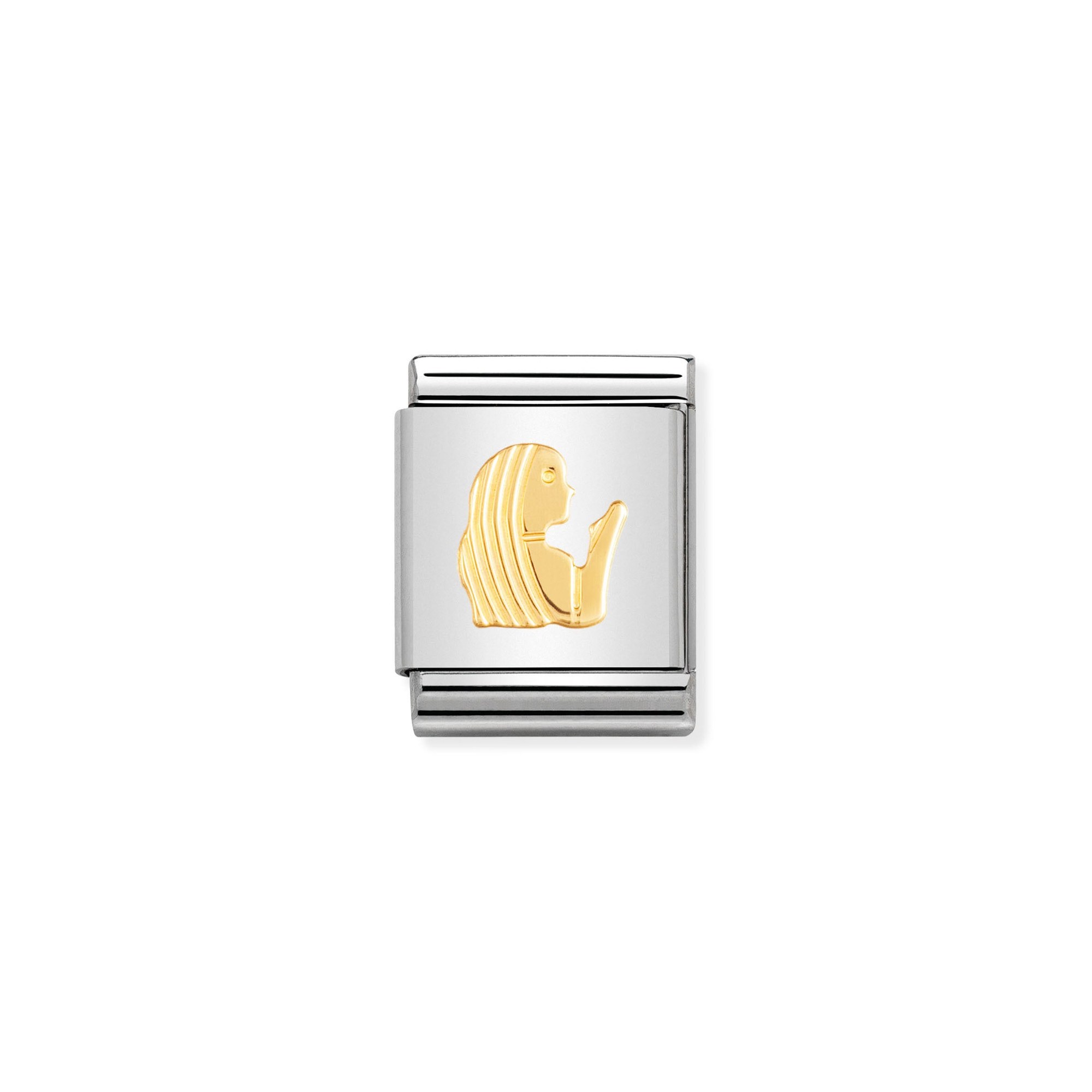 Nomination Composable Big Charm Sternzeichen Jungfrau - Edelstahl, Gold 750 Gelbgold