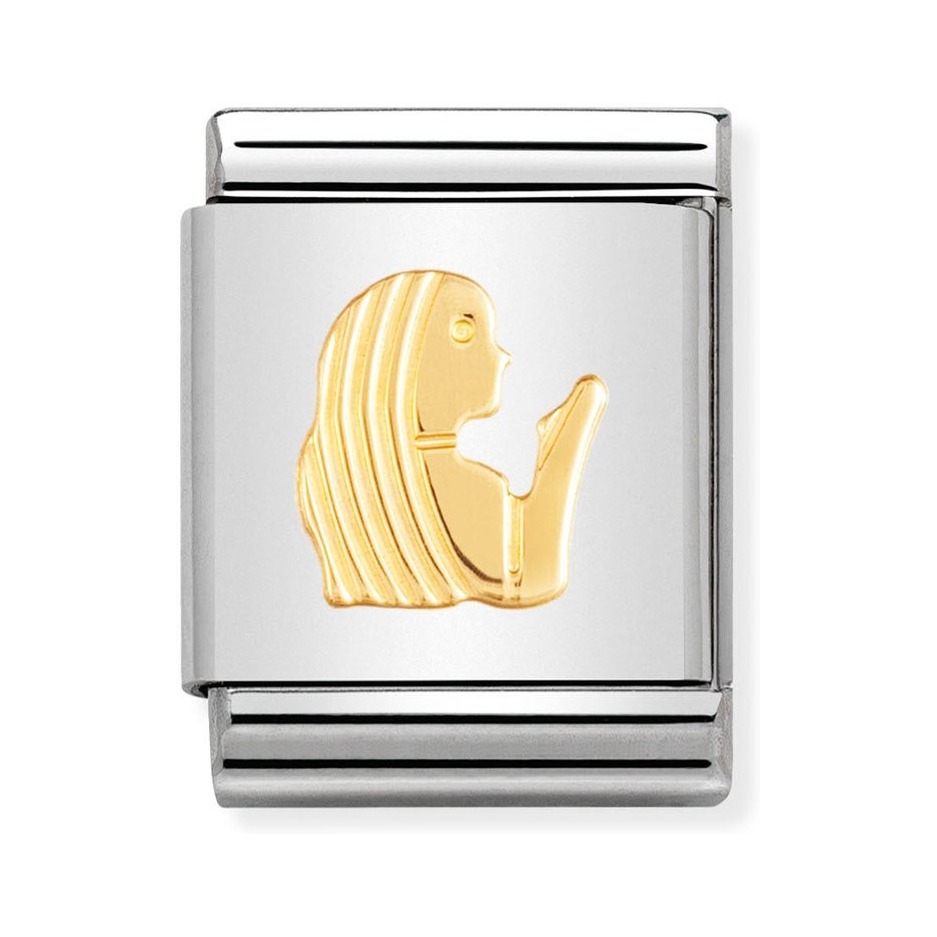 Nomination Composable Big Charm Sternzeichen Jungfrau - Edelstahl, Gold 750 Gelbgold