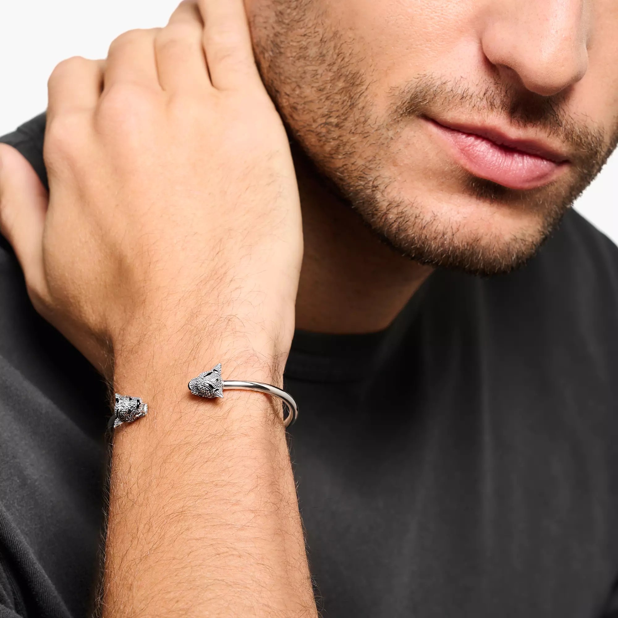 Thomas Sabo Armreif Sterling Silber geschw. Panther - Emaille - 17,5 cm – Ansicht 2