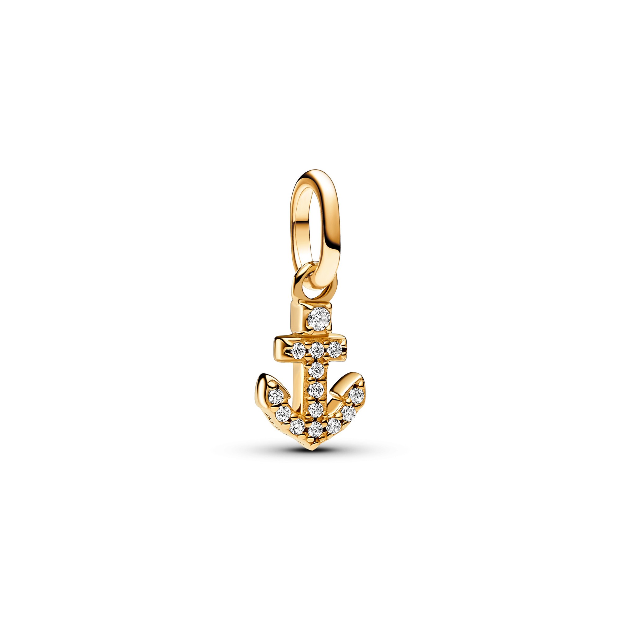 Pandora ME Anker Mini-Charm-Anhänger - Gelbgold verg. - Zirkonia klar