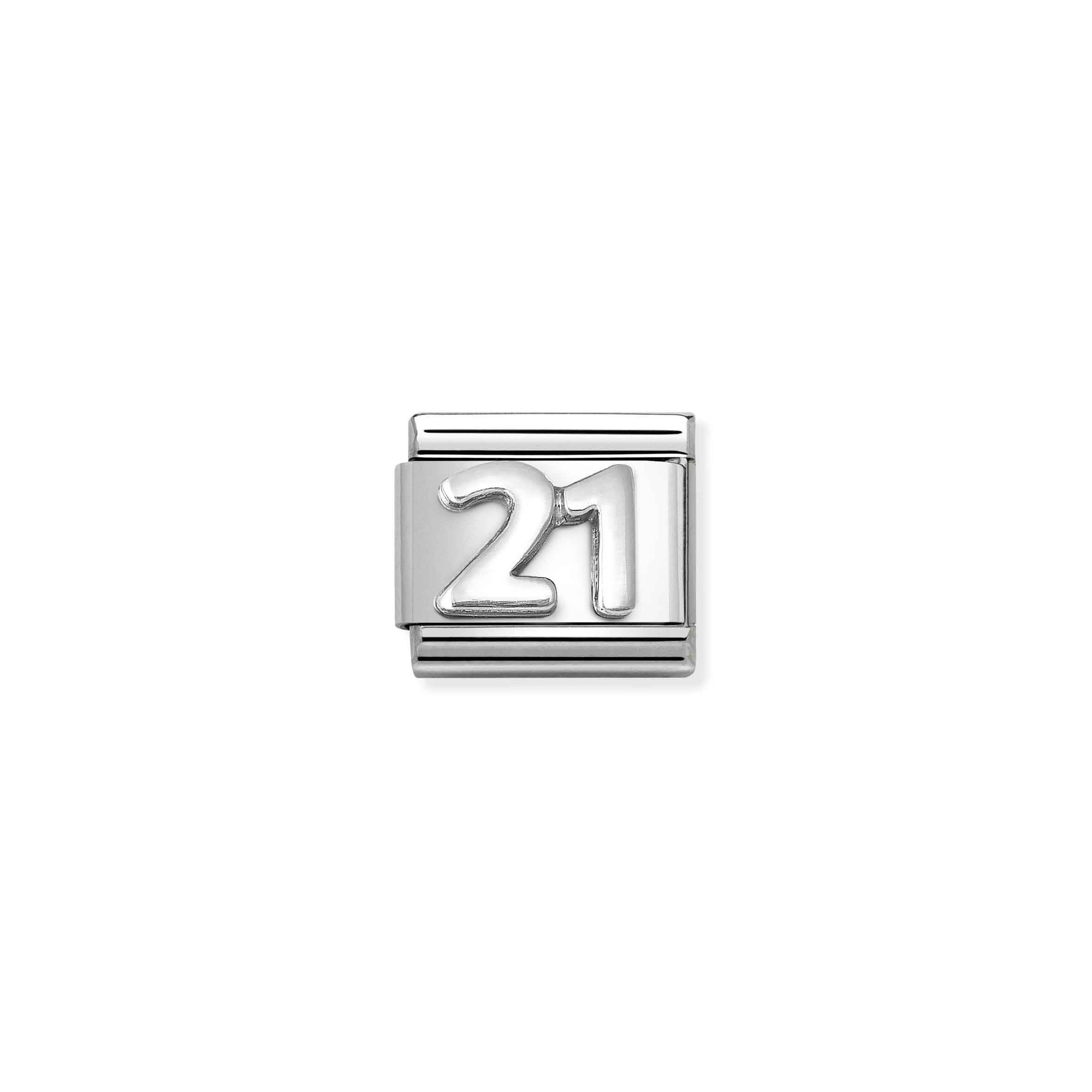 Nomination Composable Classic Charm Zahl 21 - Edelstahl, Sterling Silber