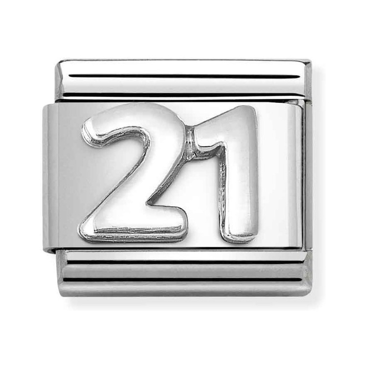 Nomination Composable Classic Charm Zahl 21 - Edelstahl, Sterling Silber