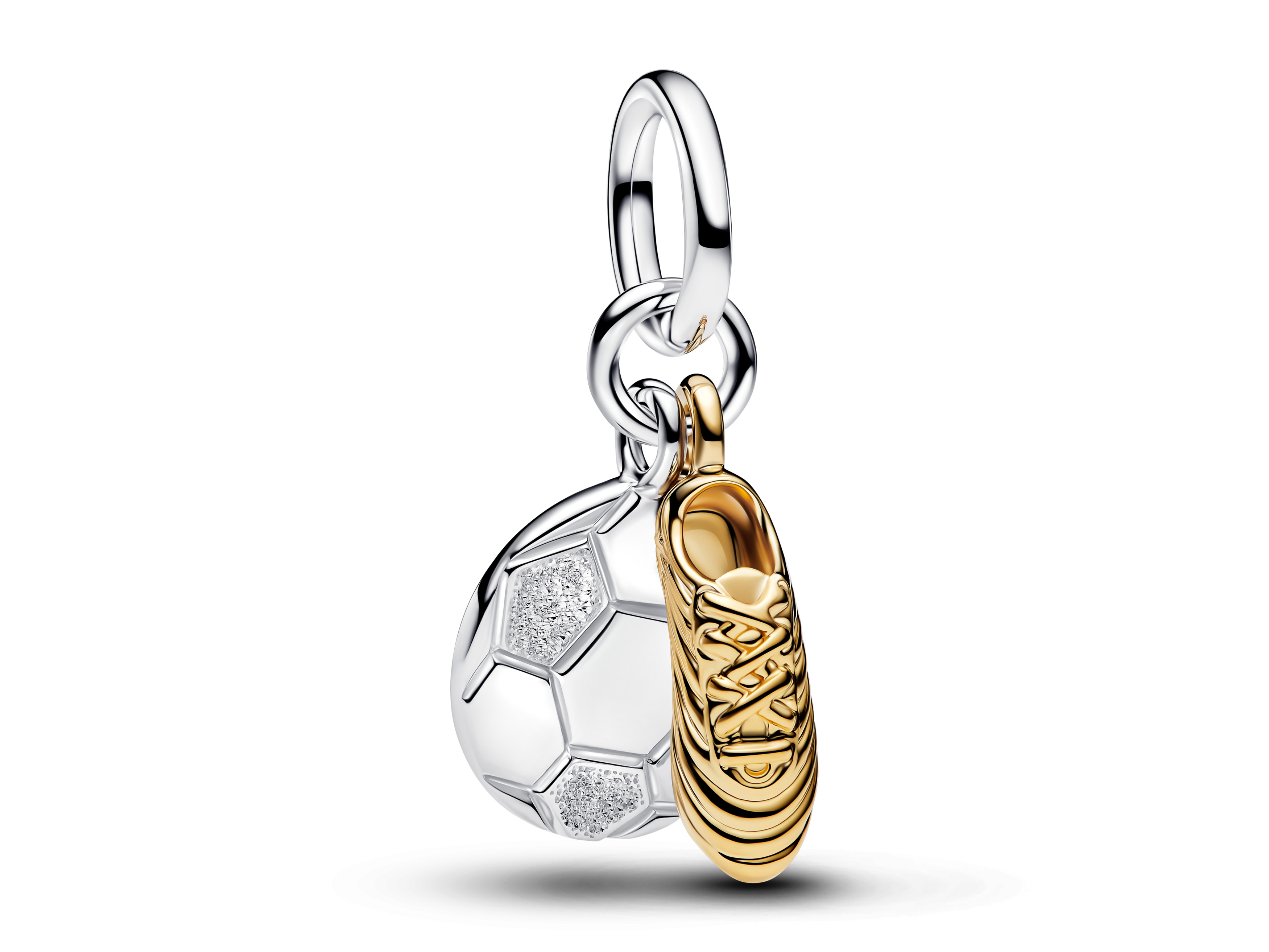 Pandora 764712C00 - Fußballschuh Doppel-Dangle-Charm - Gelbgold Vergoldung