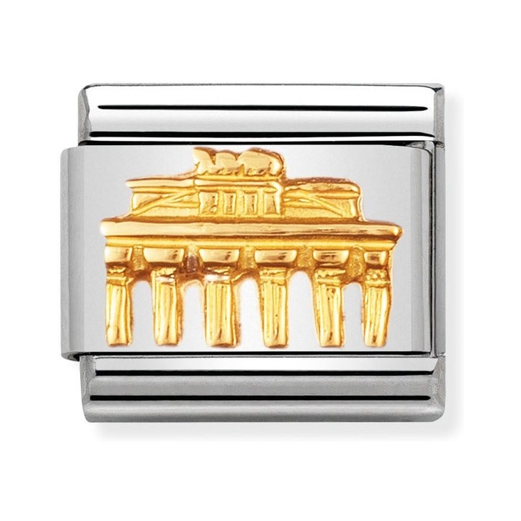 Nomination Composable Classic Charm Brandenburger Tor - Edelstahl, Gold 750 Gelbgold