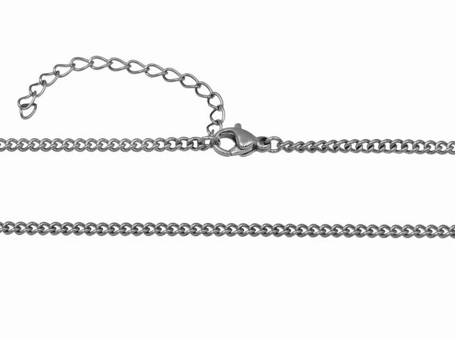 Edelstahl Panzer Kette - poliert - 43-48 cm von Juwelier Harnisch, elegante und langlebige Kette mit praktischem Karabinerverschluss und zusätzlicher Verlängerung für optimalen Tragekomfort.