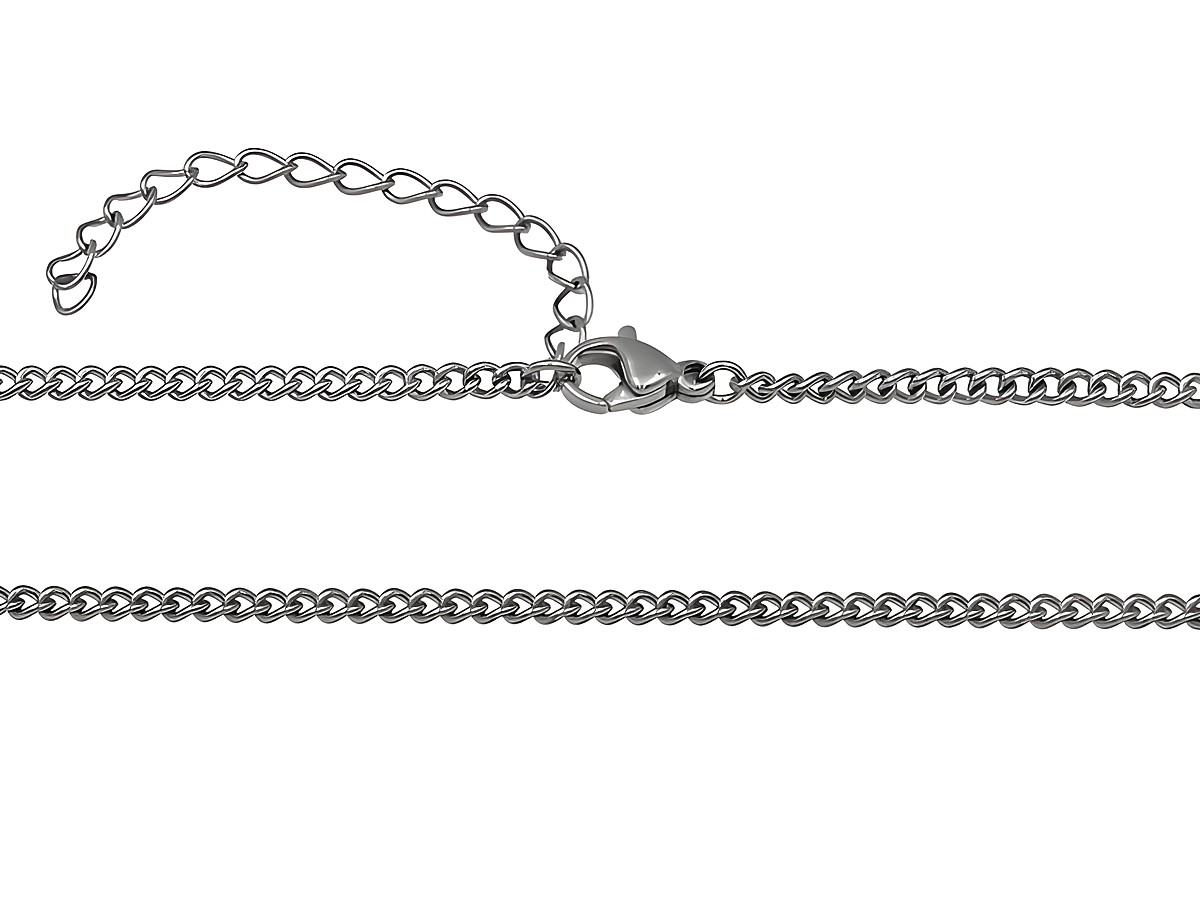 Edelstahl Panzer Kette - poliert - 43-48 cm von Juwelier Harnisch, elegante und langlebige Kette mit praktischem Karabinerverschluss und zusätzlicher Verlängerung für optimalen Tragekomfort.