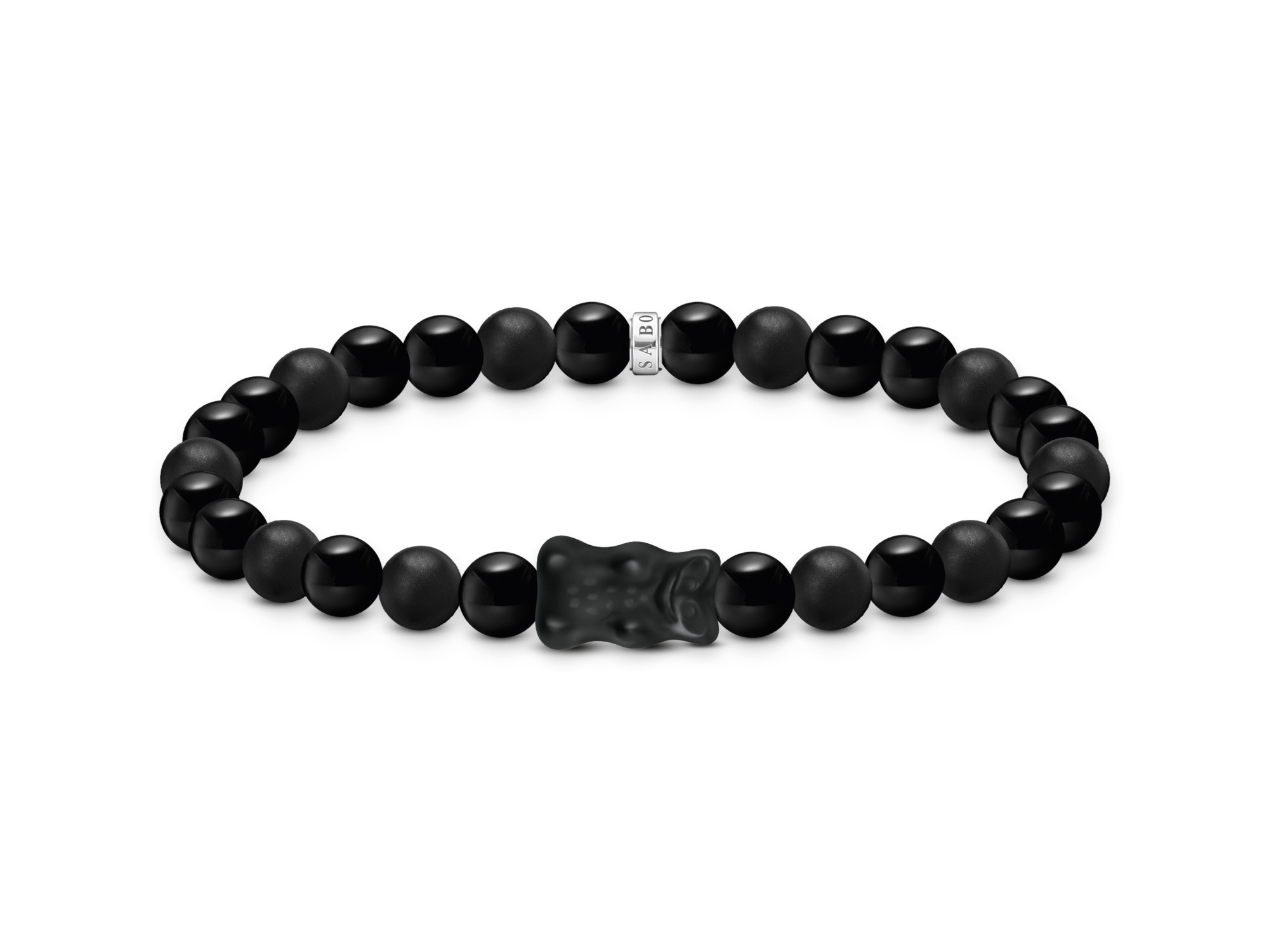 Thomas Sabo Armband A2204-017-11-L17 aus schwarzen Gummibärchen mit einem goldfarbenen Haribo Gummibärchen, 17 cm lang, edles Design, ideal für moderne Accessoires.