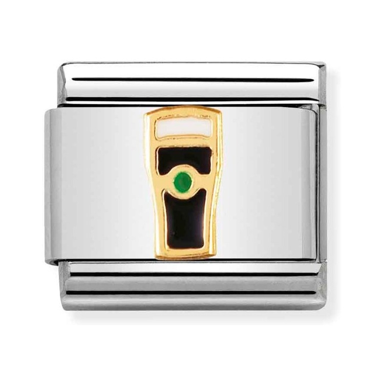 Nomination Composable Classic Charm Irisches Bierglas - Edelstahl, Gold 750 Gelbgold