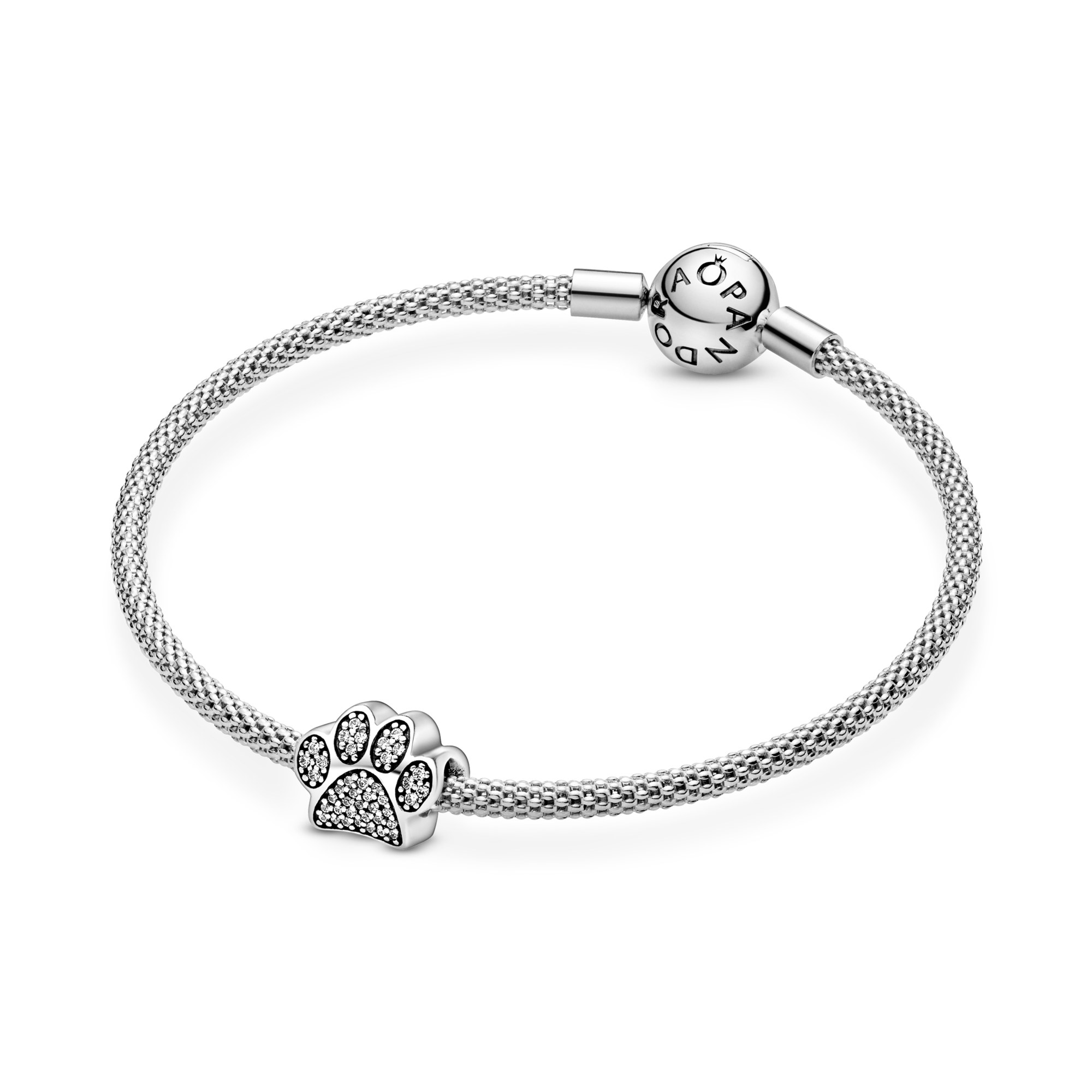 PANDORA Pavé-Pfötchen Pfote - Silber + Zirkonia klar - Charm – Ansicht 5