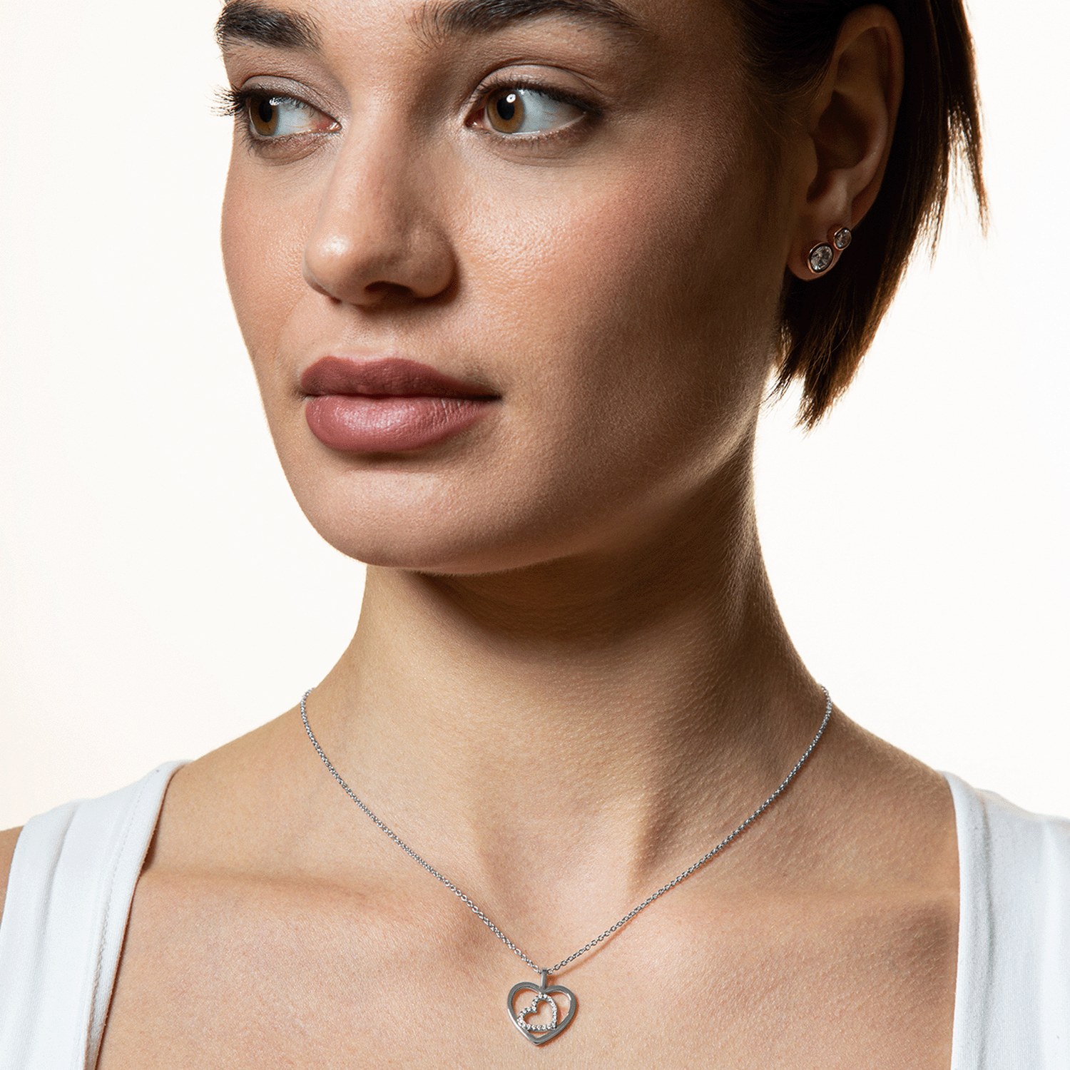 XENOX Sterling Silber Kette XS2775 - 40-45 cm - LOVE STORY - Ankerkette - Herzen – Ansicht 3