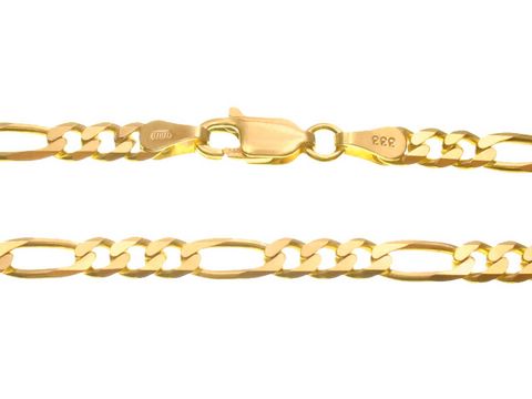 Figaro Panzerkette Goldkette 333 mit einer Länge von 45 cm und einer Breite von 4,4 mm, gefertigt vom Juwelier Harnisch, zeigt eine glänzende, zeitlose Kette mit einem sicheren Verschluss.