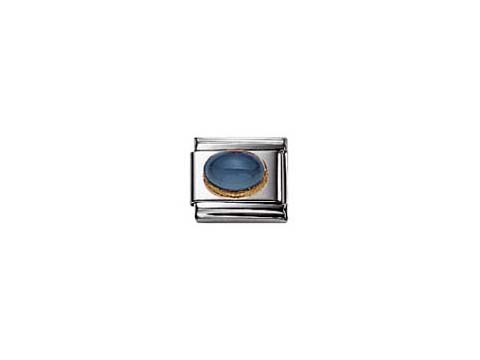Ovaler Saphir in einem silbernen Element von Nomination, Modell Classic Oval, mit glänzender Oberfläche und eleganter Umrandung, perfekt für individuelle Schmuckgestaltung.
