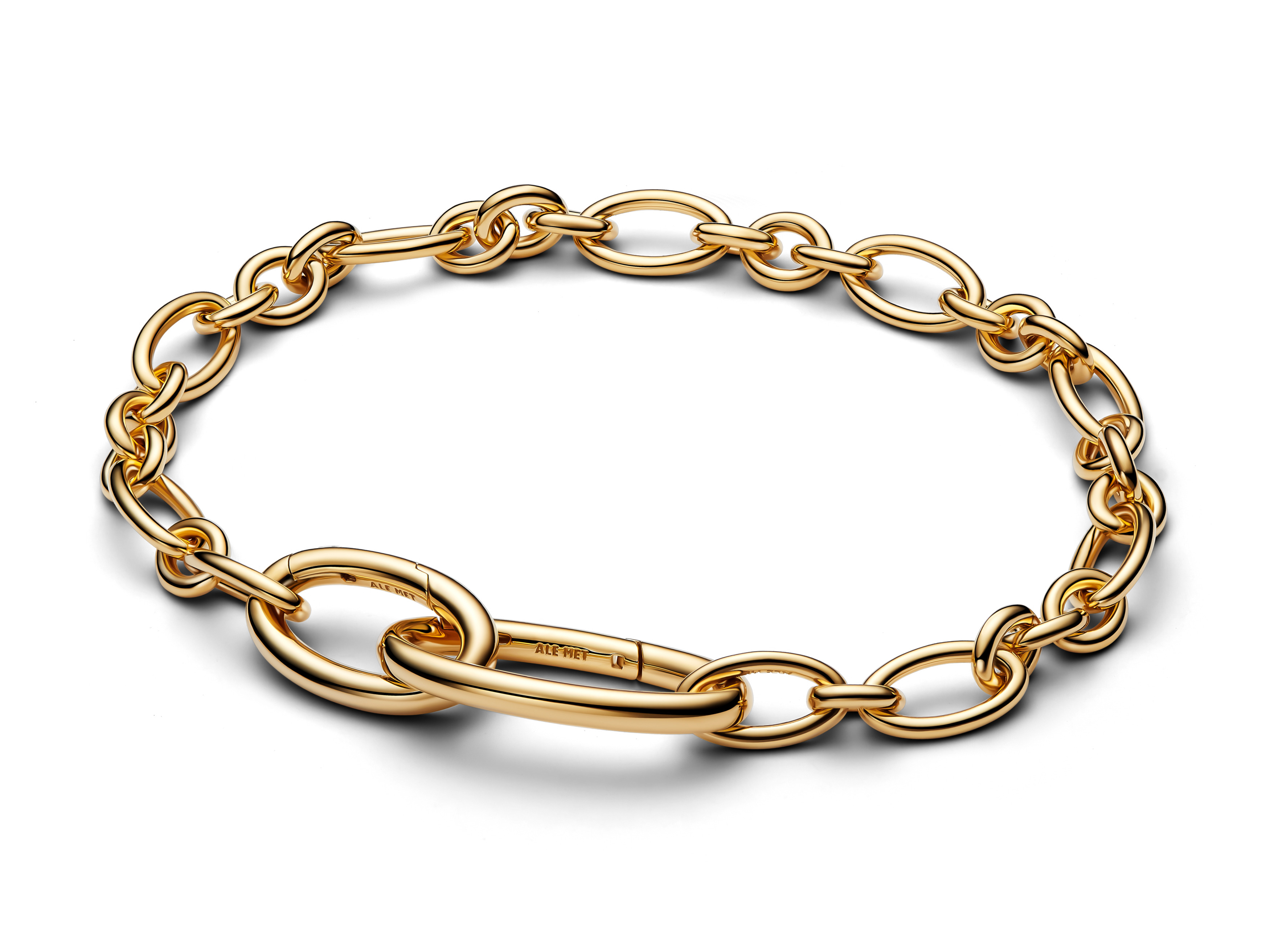 Pandora ME 564678C00-5 - Öffnbares ovales Gliederketten-Armband - 23 cm - Gelbgold Vergoldung