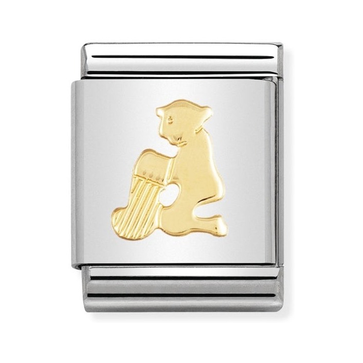 Nomination Composable Big Charm Sternzeichen Wassermann - Edelstahl, Gold 750 Gelbgold