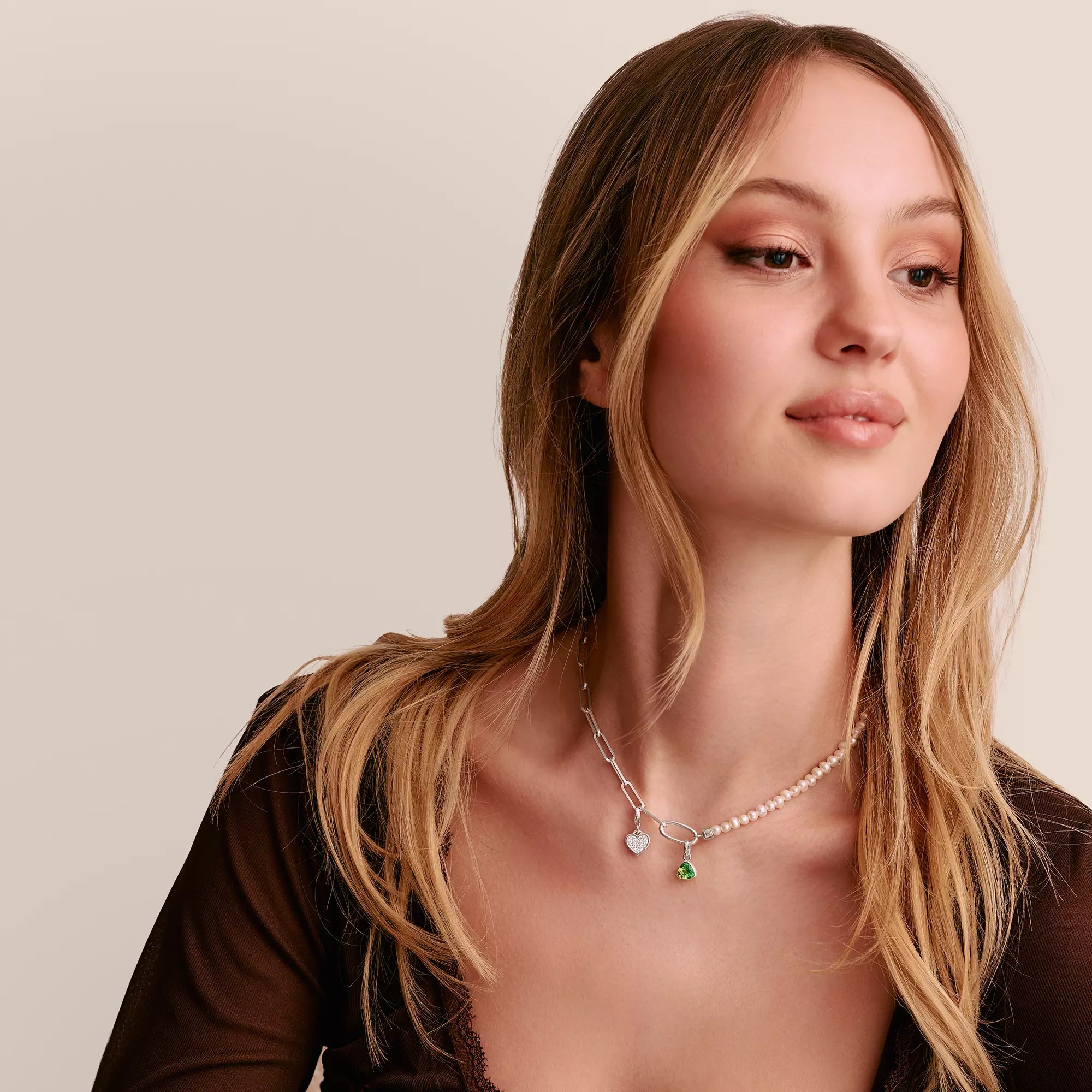 Thomas Sabo Connect - Birthstones Charm - August - Silber & Keramik Stein - Grün - Charm mit Öse – Ansicht 3