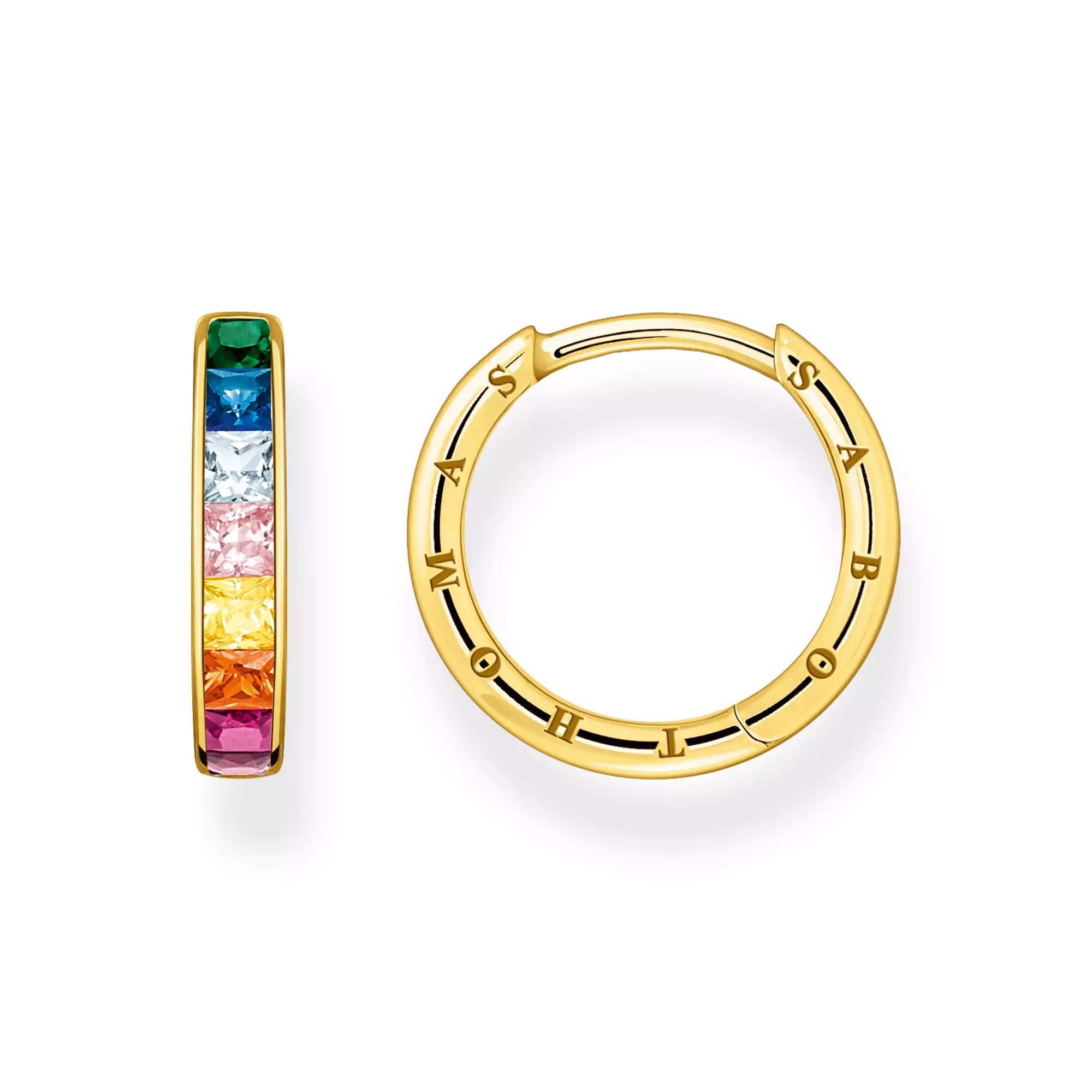 Thomas Sabo Creolen - Sterling Silber verg. Gelbgold + Zirkonia - Rainbow - Regenbogen