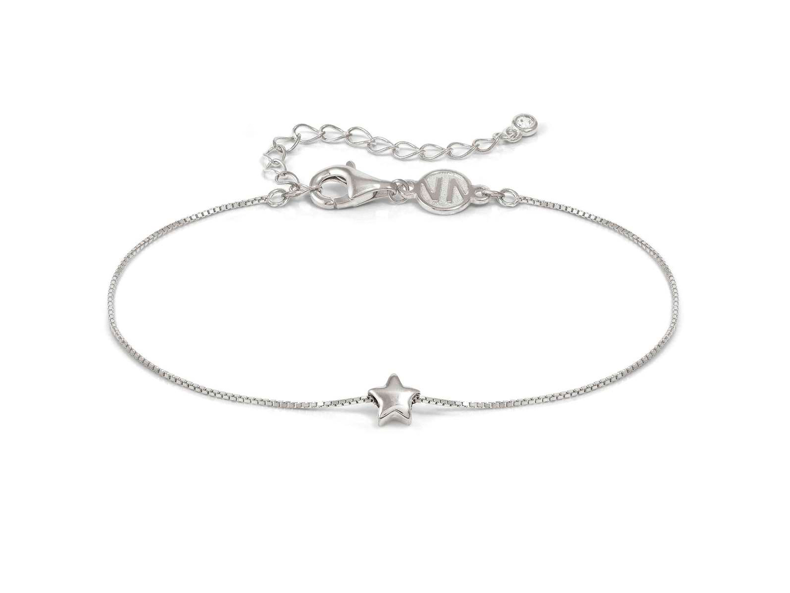 Sterling Silber 241302 07 Stern rhodiniertes Armband von Nomination Armonica mit einer Länge von 15 bis 19 cm, elegantes Design und zentralem Sternanhänger. Ideal für jeden Anlass.