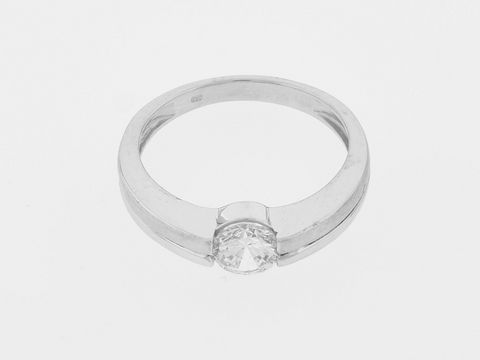 Ring Silber rhod. - Gr. 52 - zeitlos - teilmattiert - Zirkonia, Hersteller Juwelier Harnisch, elegantes Design, eignet sich ideal für besondere Anlässe.