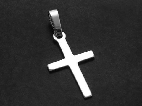 Kreuz Anhänger aus Sterling Silber in schlichter Ausführung, Hersteller Juwelier Harnisch, minimalistisches Design, ideal für stilvolle Akzente.